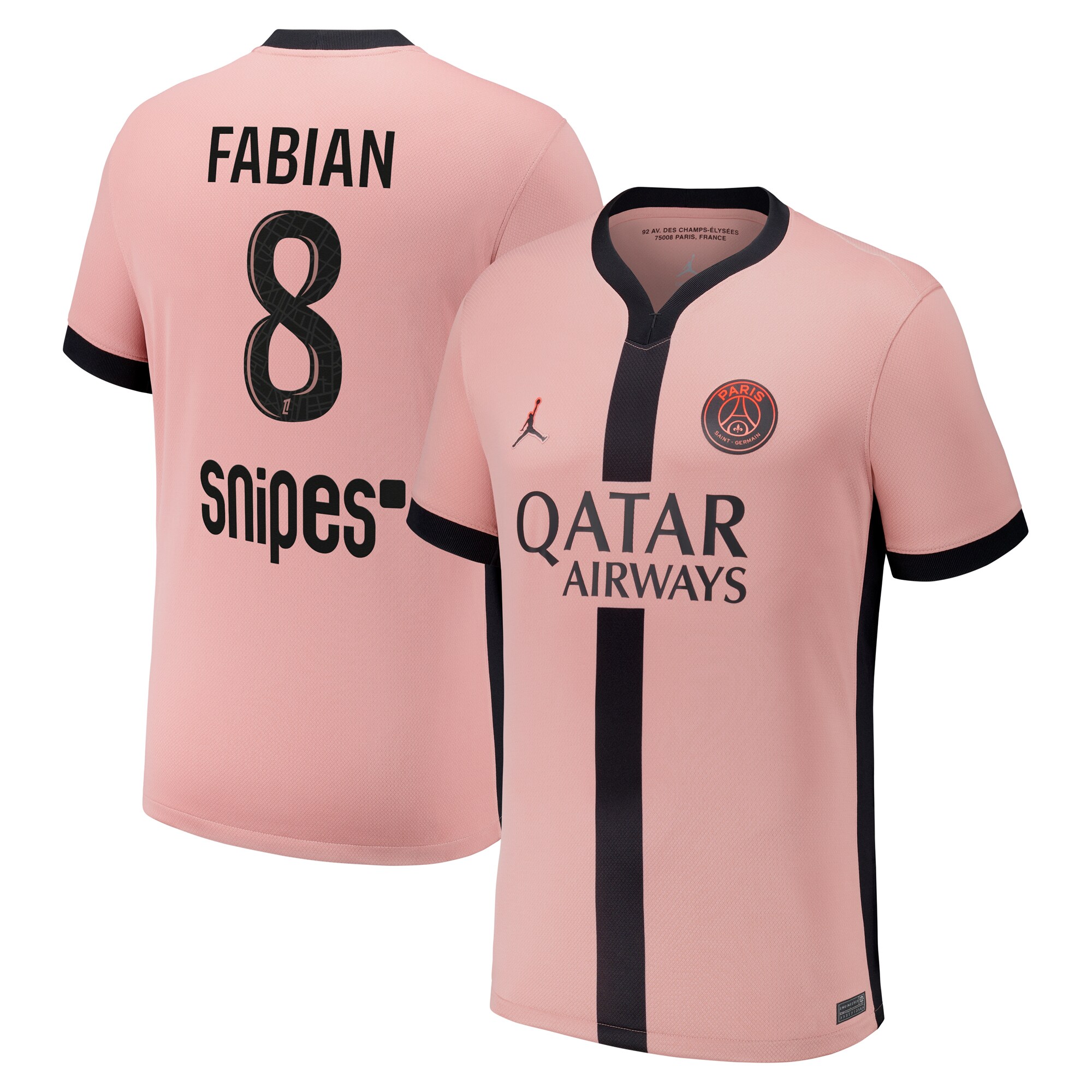 psg jordan third stadium shirt 2024-25 – kids with fabian 8 printing Kits Collection | Shop PSG Gear
