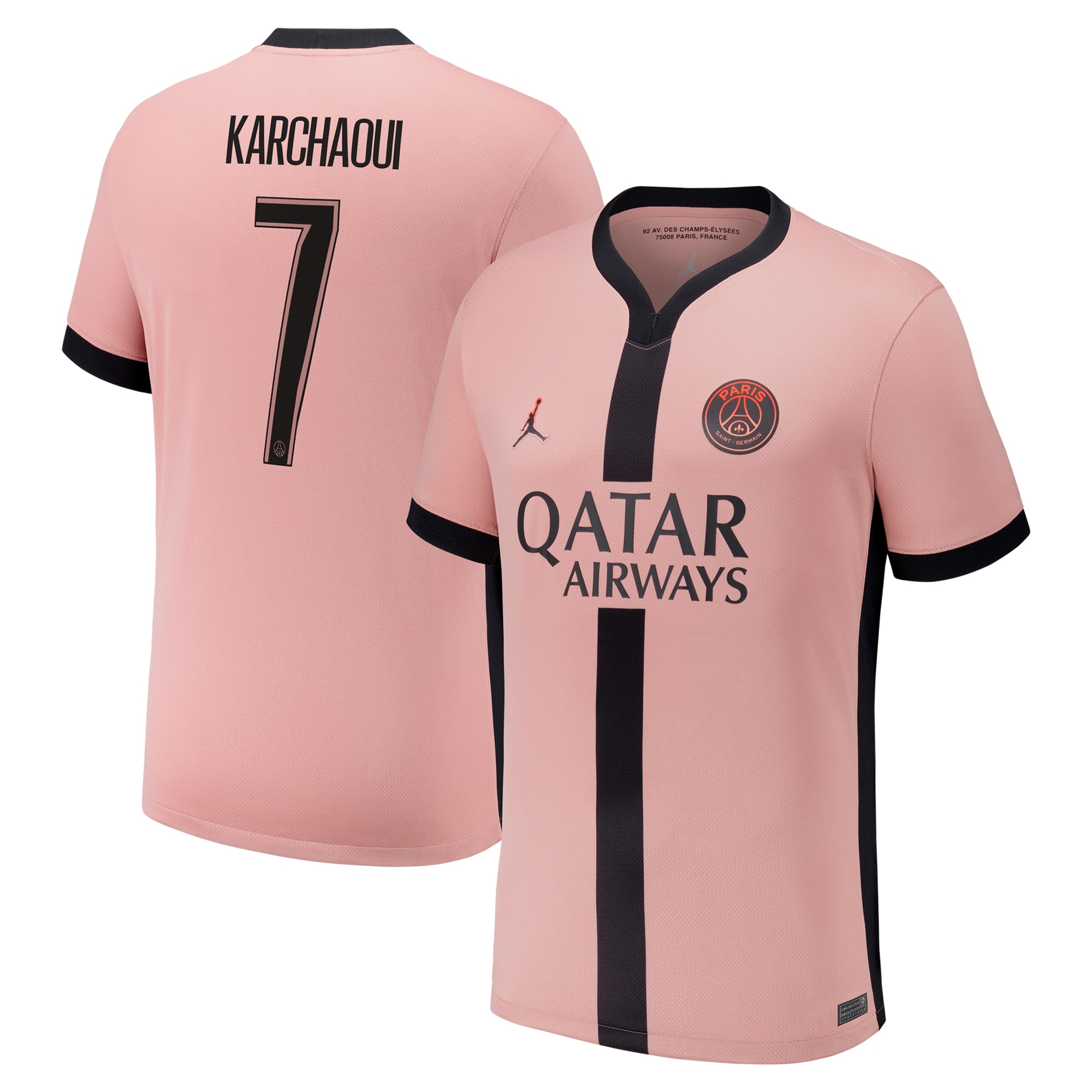 psg jordan third stadium shirt 2024-25 – kids with karchaoui 7 printing Kits Collection | Shop PSG Gear