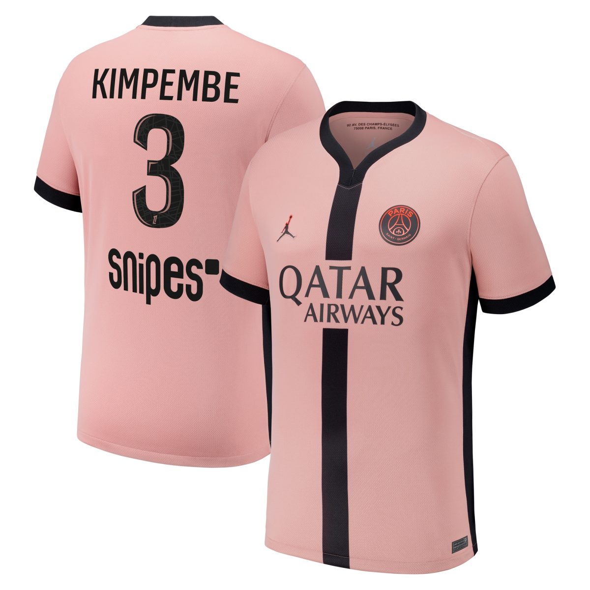 psg jordan third stadium shirt 2024-25 – kids with kimpembe 3 printing Kits Collection | Shop PSG Gear