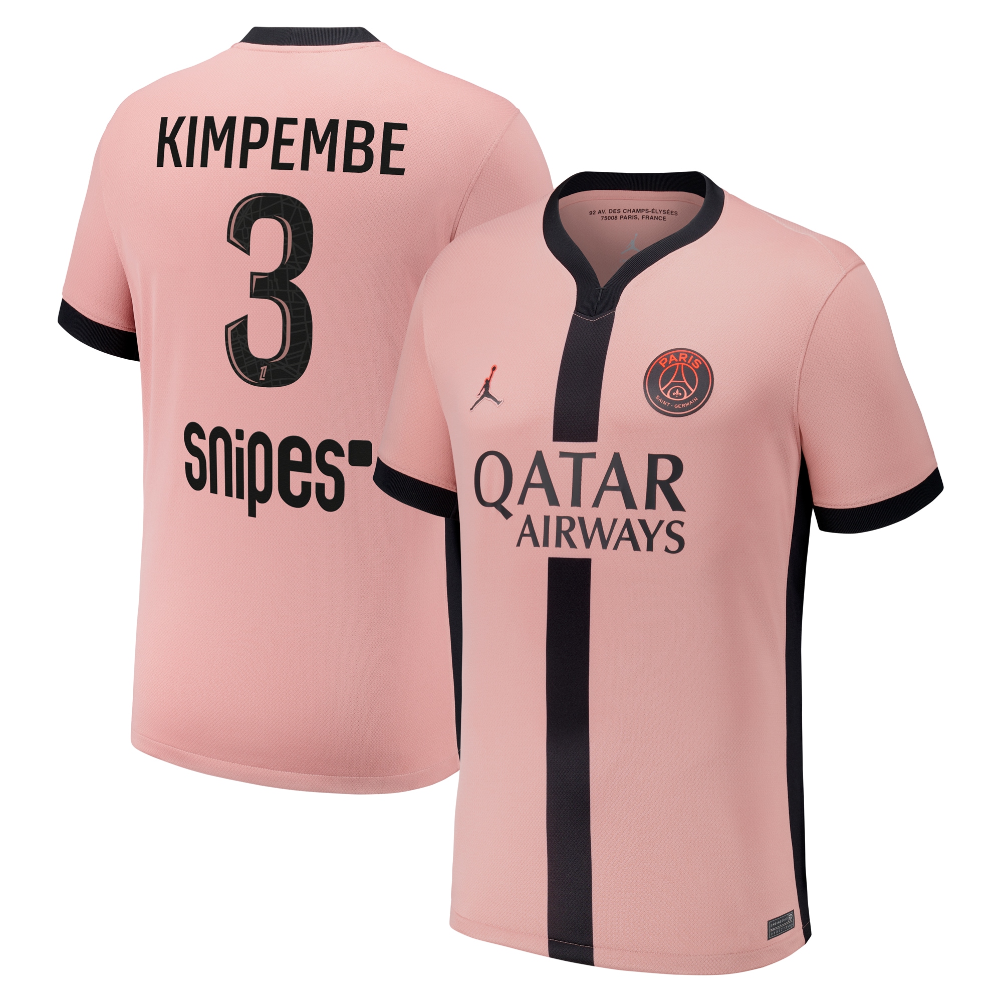psg jordan third stadium shirt 2024-25 – kids with kimpembe 3 printing Kits Collection | Shop PSG Gear