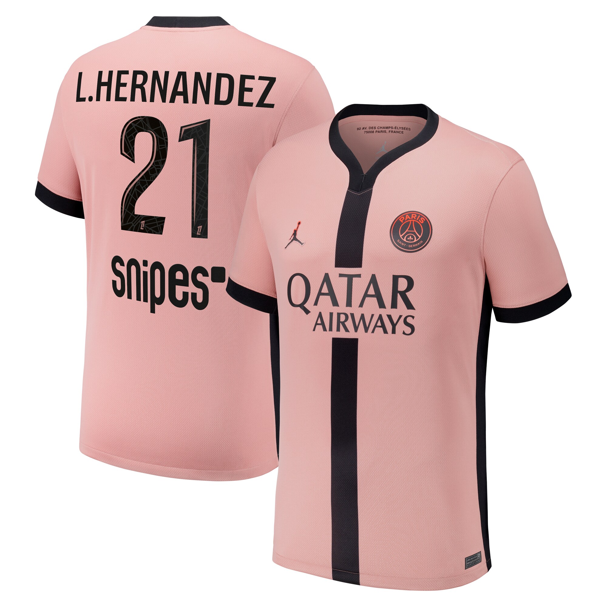 psg jordan third stadium shirt 2024-25 – kids with l.hernandez 21 printing Kits Collection | Shop PSG Gear