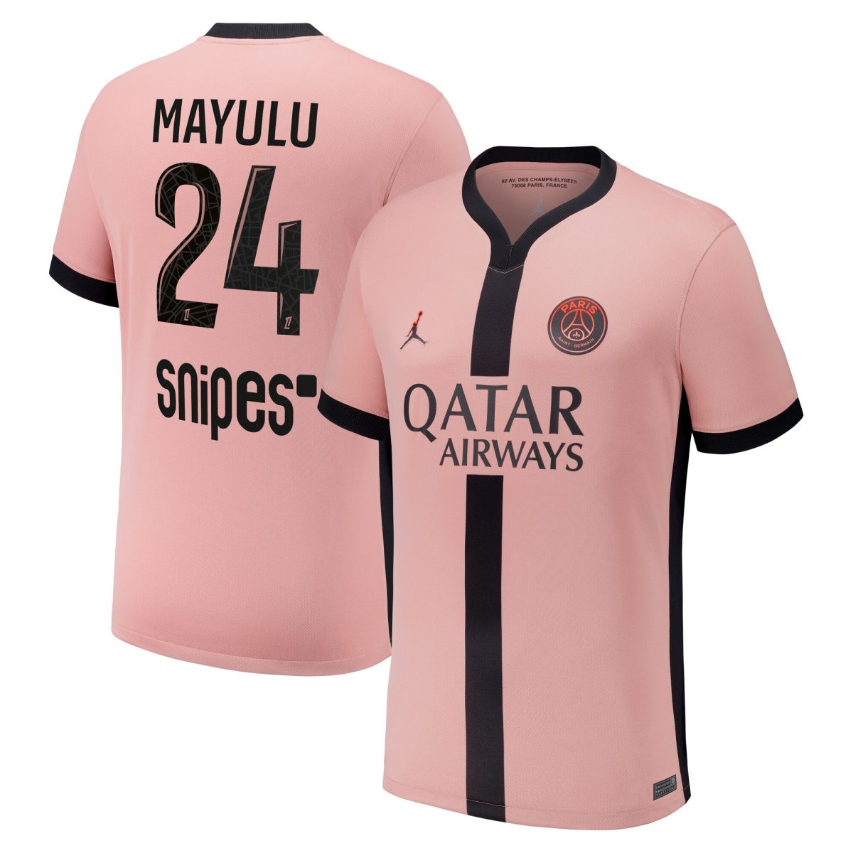 psg jordan third stadium shirt 2024-25 – kids with mayulu 24 printing Kits Collection | Shop PSG Gear
