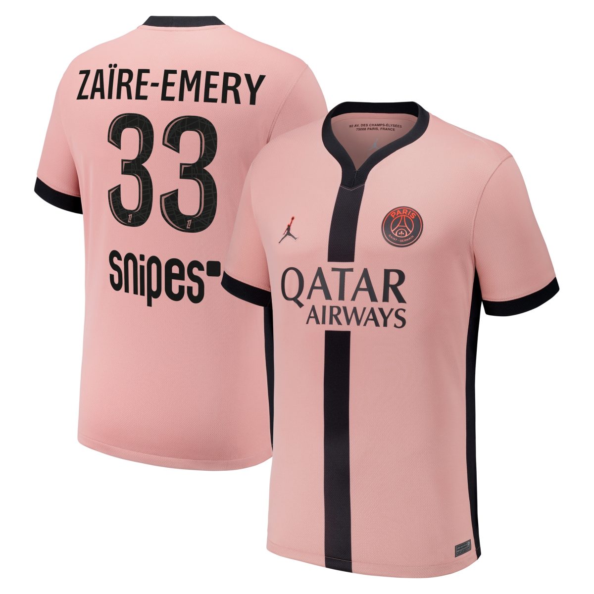 psg jordan third stadium shirt 2024-25 – kids with zaire-emery 33 printing Kits Collection | Shop PSG Gear