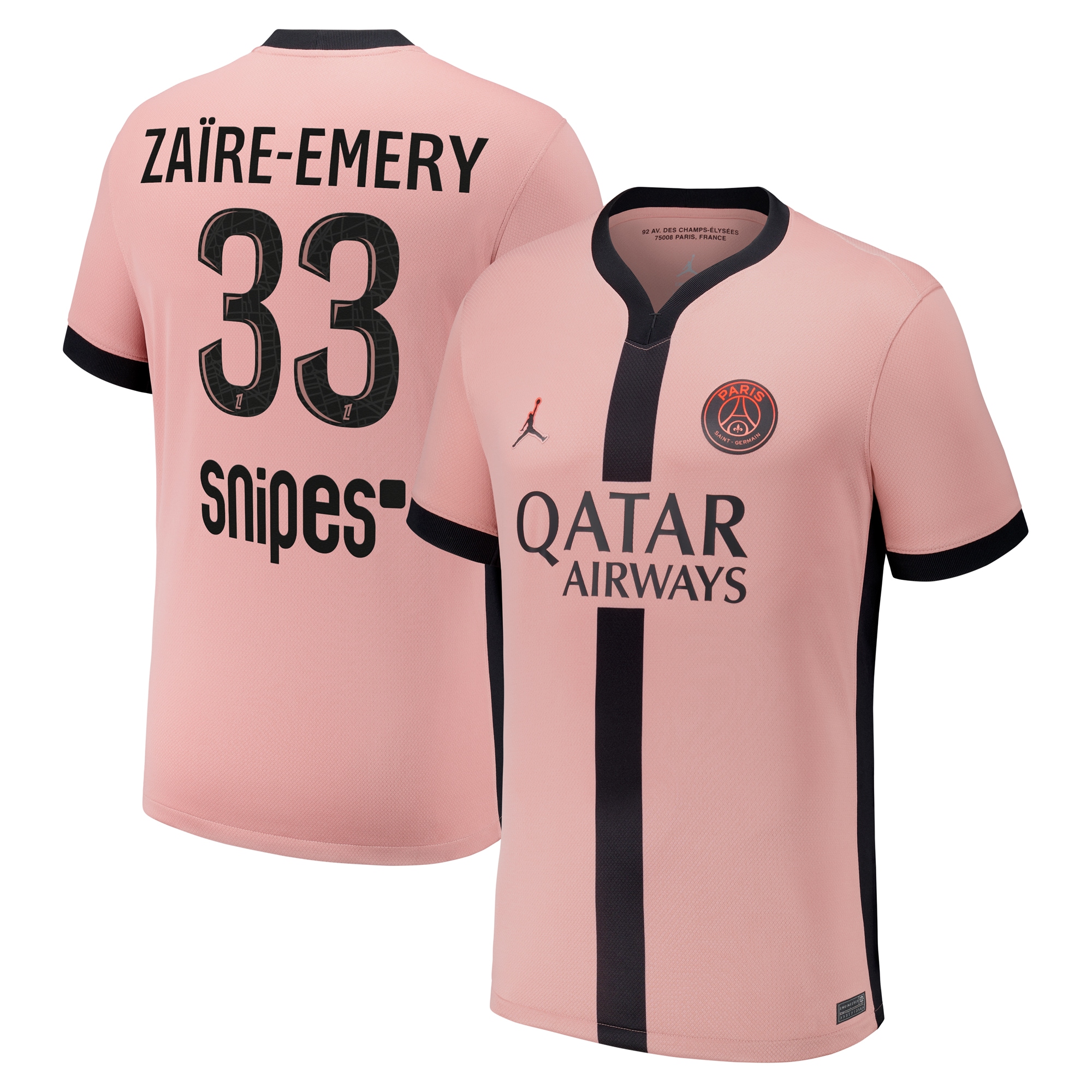psg jordan third stadium shirt 2024-25 – kids with zaire-emery 33 printing Kits Collection | Shop PSG Gear