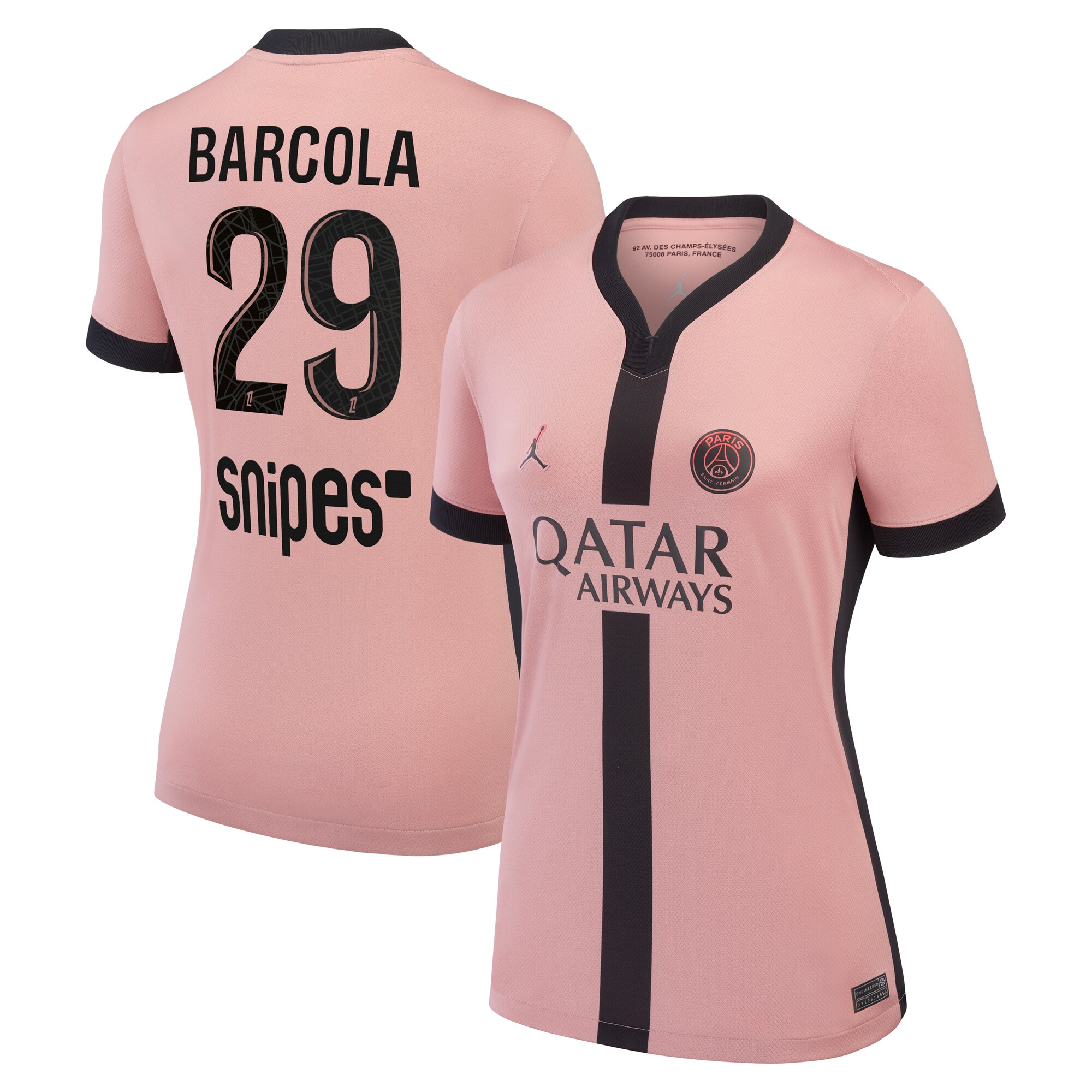 psg jordan third stadium shirt 2024-25 – womens with barcola 29 printing Kits Collection | Shop PSG Gear