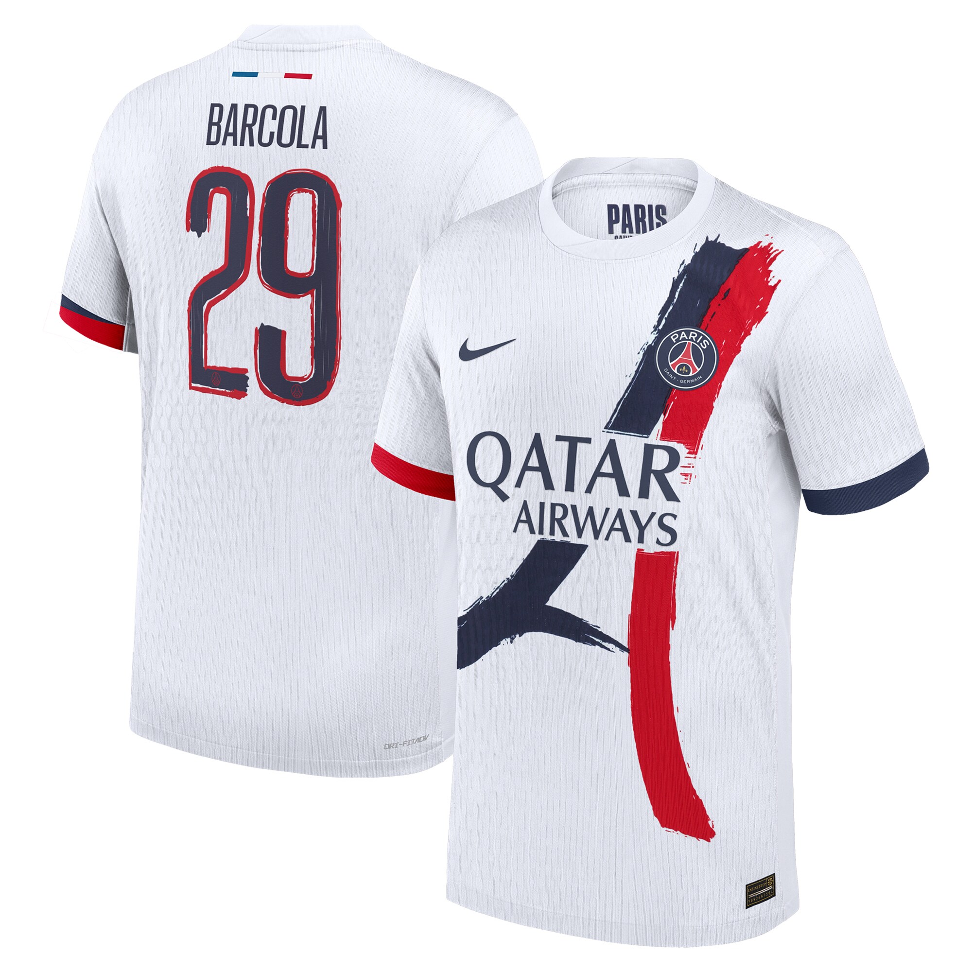 psg nike away dri fit adv match shirt 2024-25 with cup printing barcola 29 Kits Collection | Shop PSG Gear