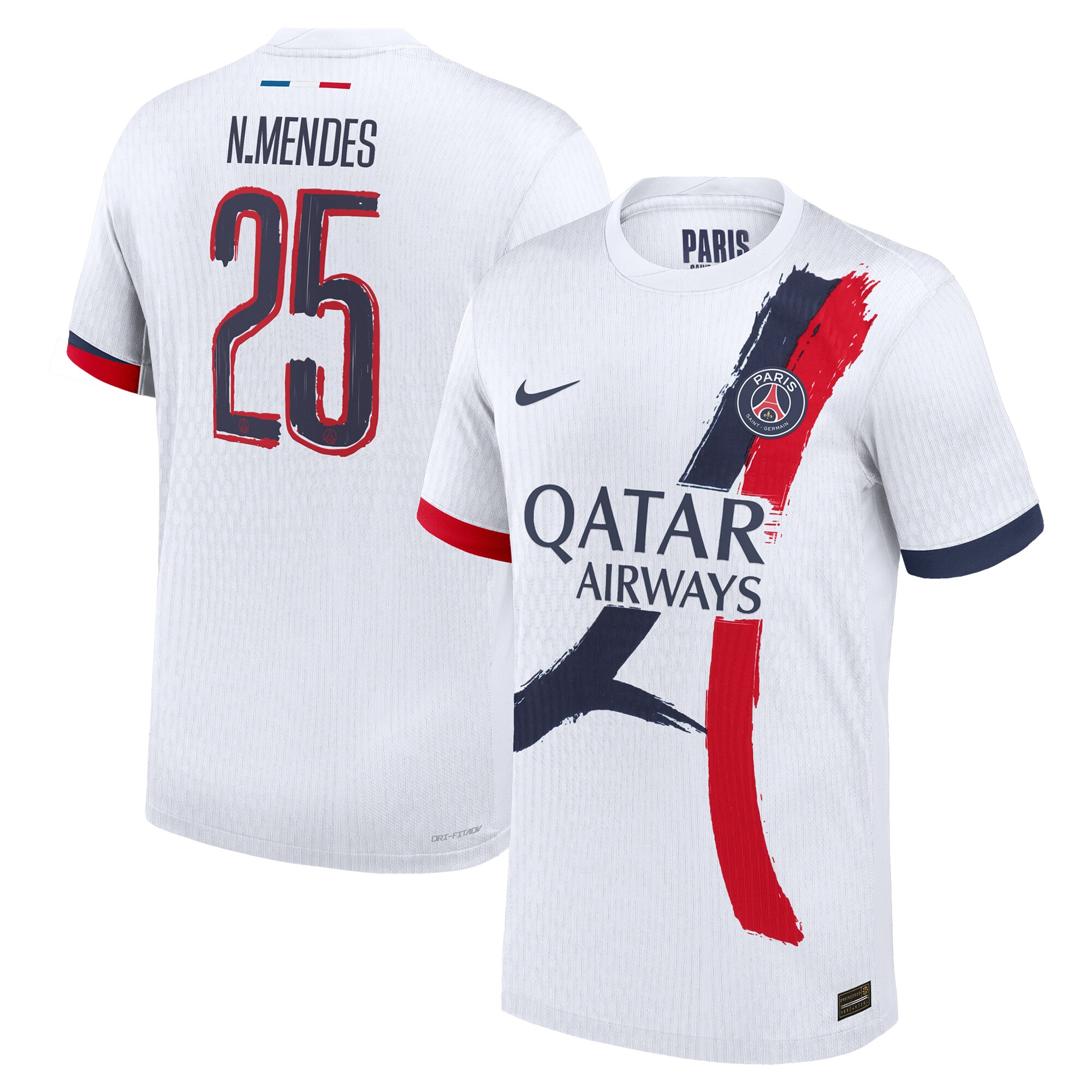 psg nike away dri fit adv match shirt 2024-25 with cup printing n.mendes 25 Kits Collection | Shop PSG Gear
