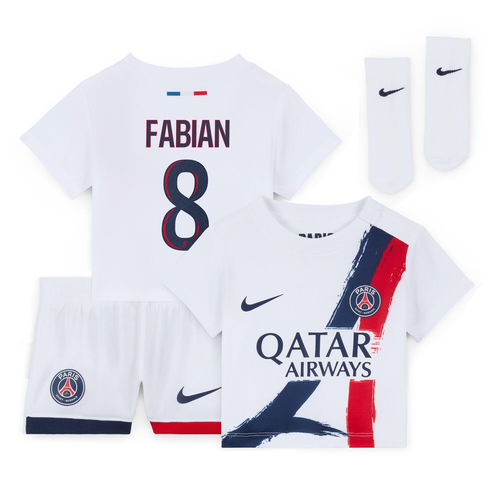 psg nike away stadium kit 2024-2025 – infants with fabian 8 printing Kits Collection | Shop PSG Gear