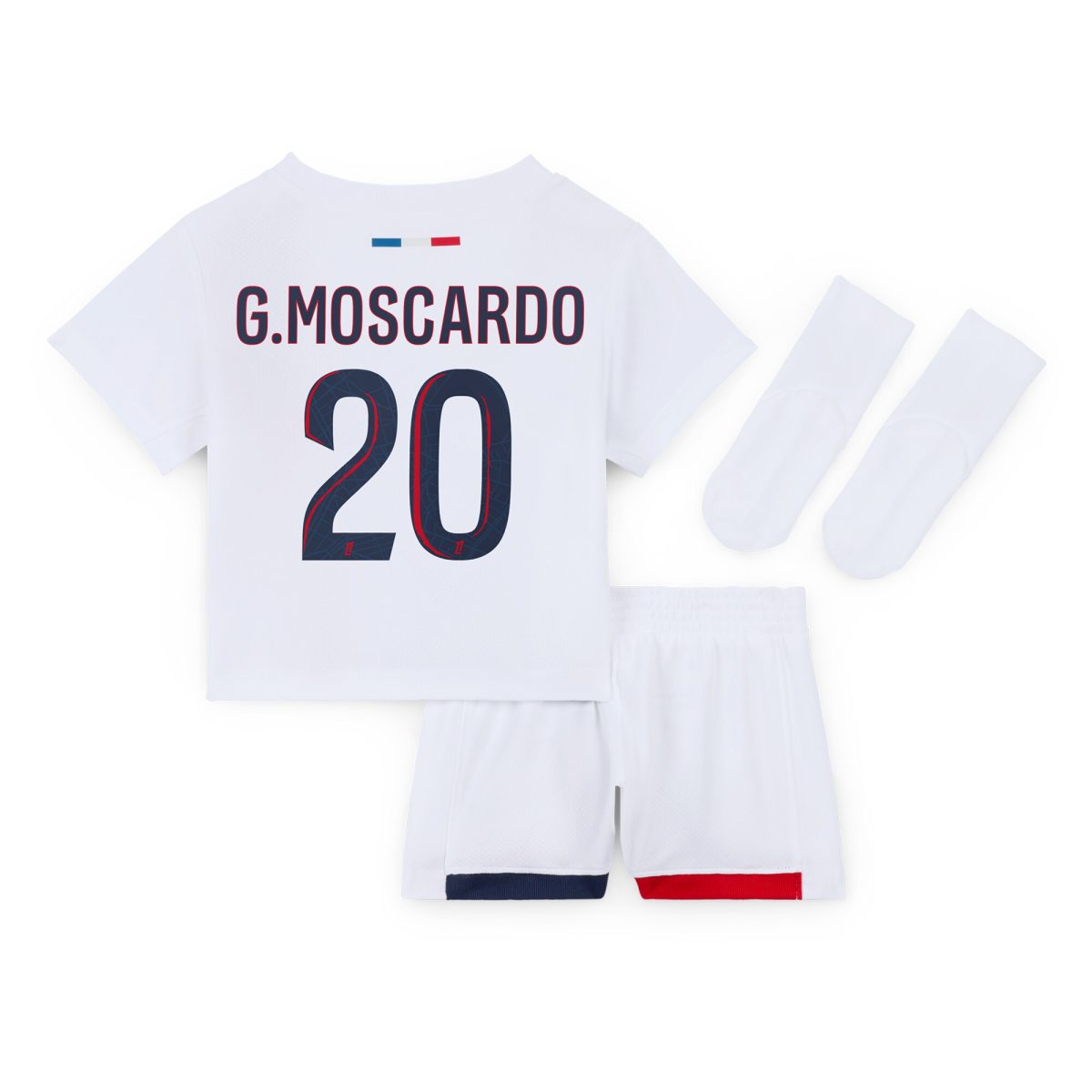 psg nike away stadium kit 2024-2025 – infants with g.moscardo 20 printing Kits Collection | Shop PSG Gear