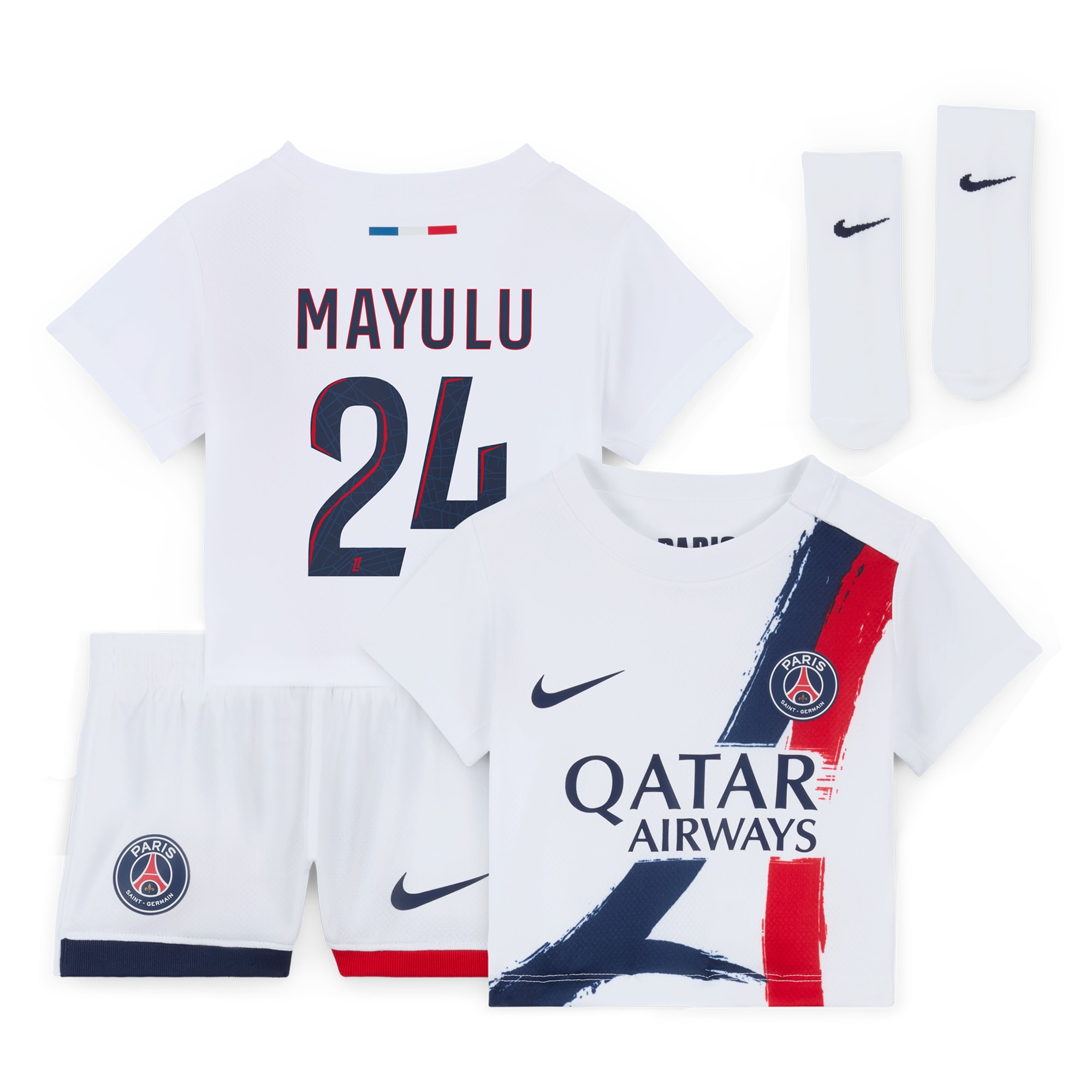 psg nike away stadium kit 2024-2025 – infants with mayulu 24 printing Kits Collection | Shop PSG Gear