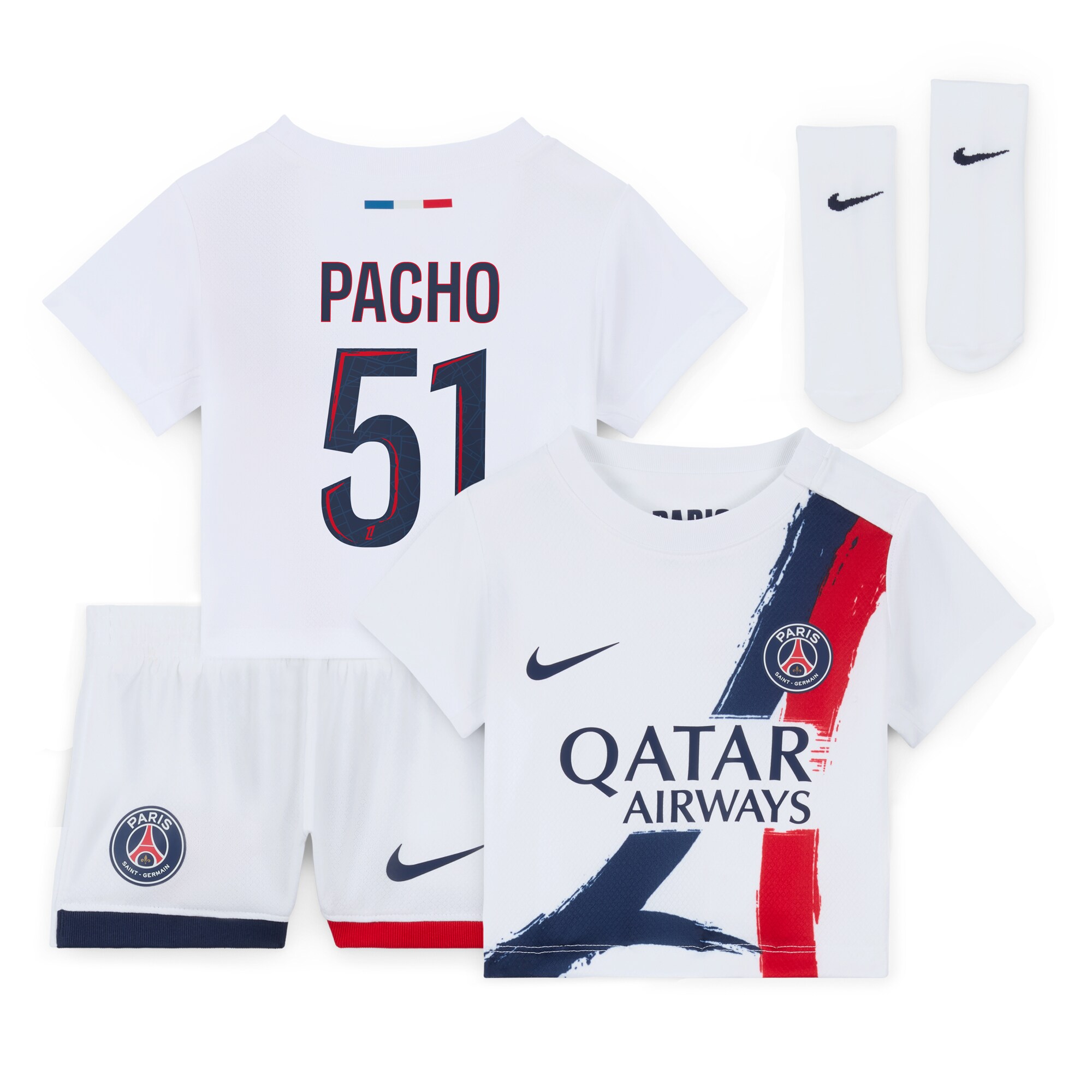 psg nike away stadium kit 2024-2025 – infants with pacho 51 printing Kits Collection | Shop PSG Gear
