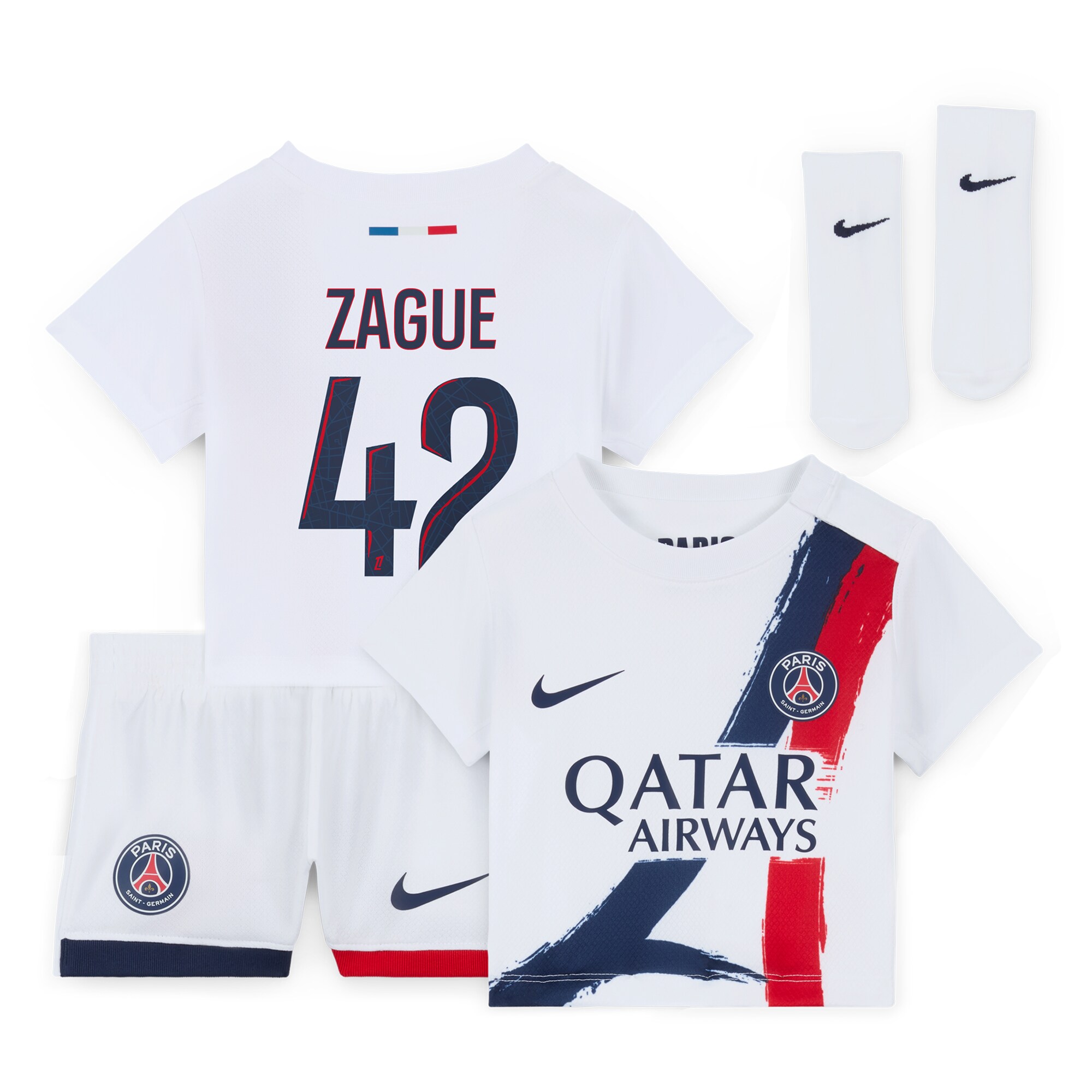 psg nike away stadium kit 2024-2025 – infants with zague 42 printing Kits Collection | Shop PSG Gear