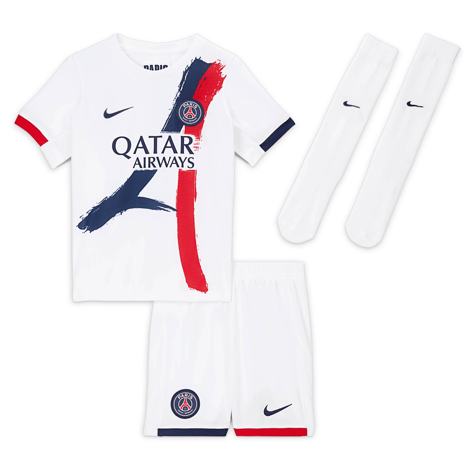 psg nike away stadium kit 2024-2025 – little kids with fabian 8 printing Kits Collection | Shop PSG Gear