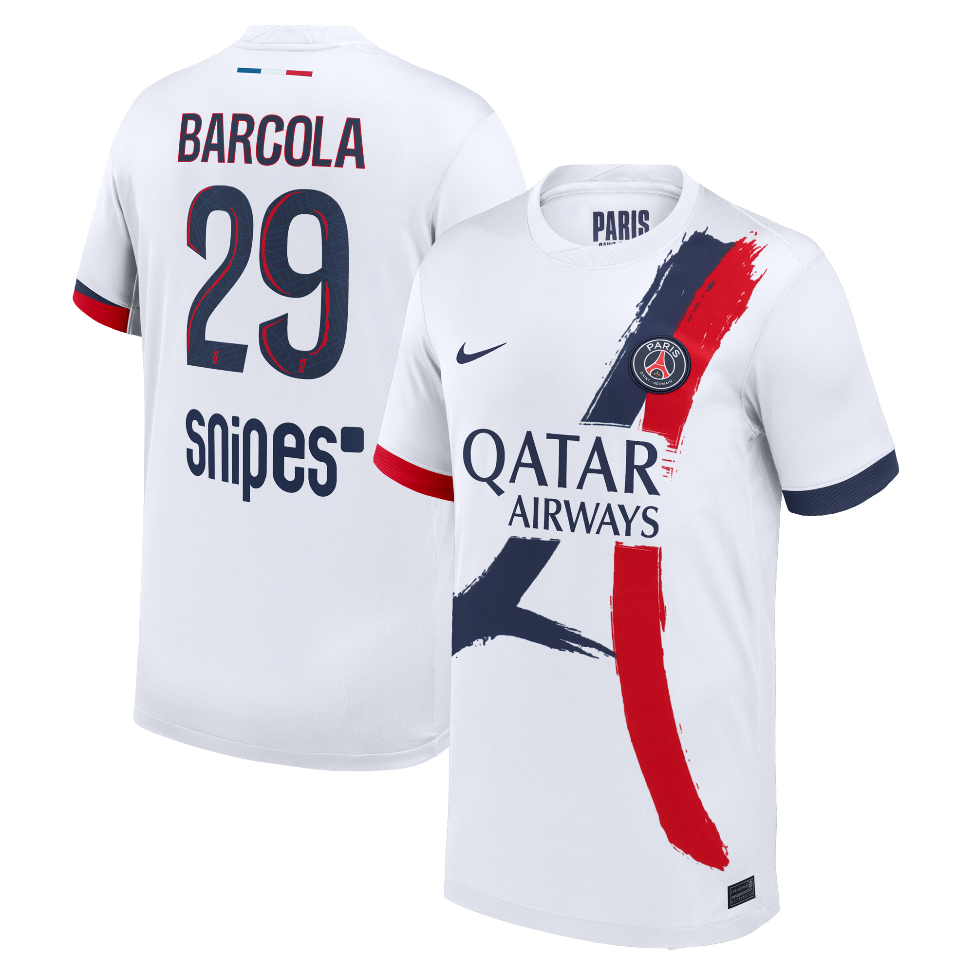 psg nike away stadium shirt 2024-2025 – kids with barcola 29 printing Kits Collection | Shop PSG Gear