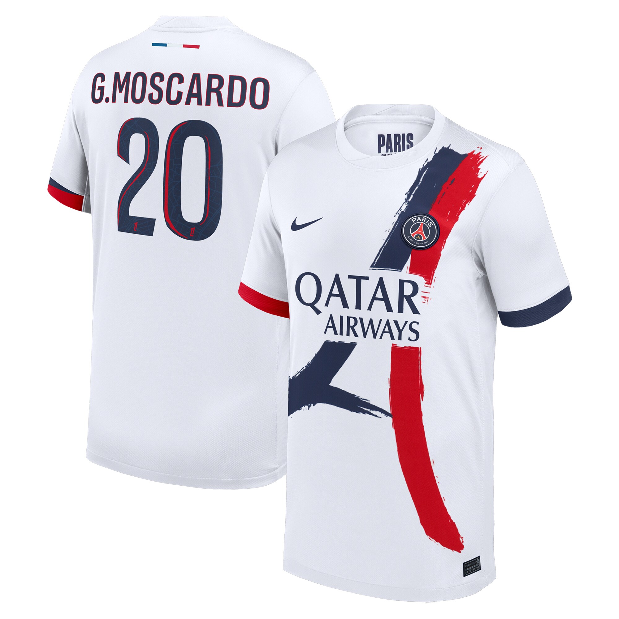 psg nike away stadium shirt 2024-2025 – kids with g.moscardo 20 printing Kits Collection | Shop PSG Gear