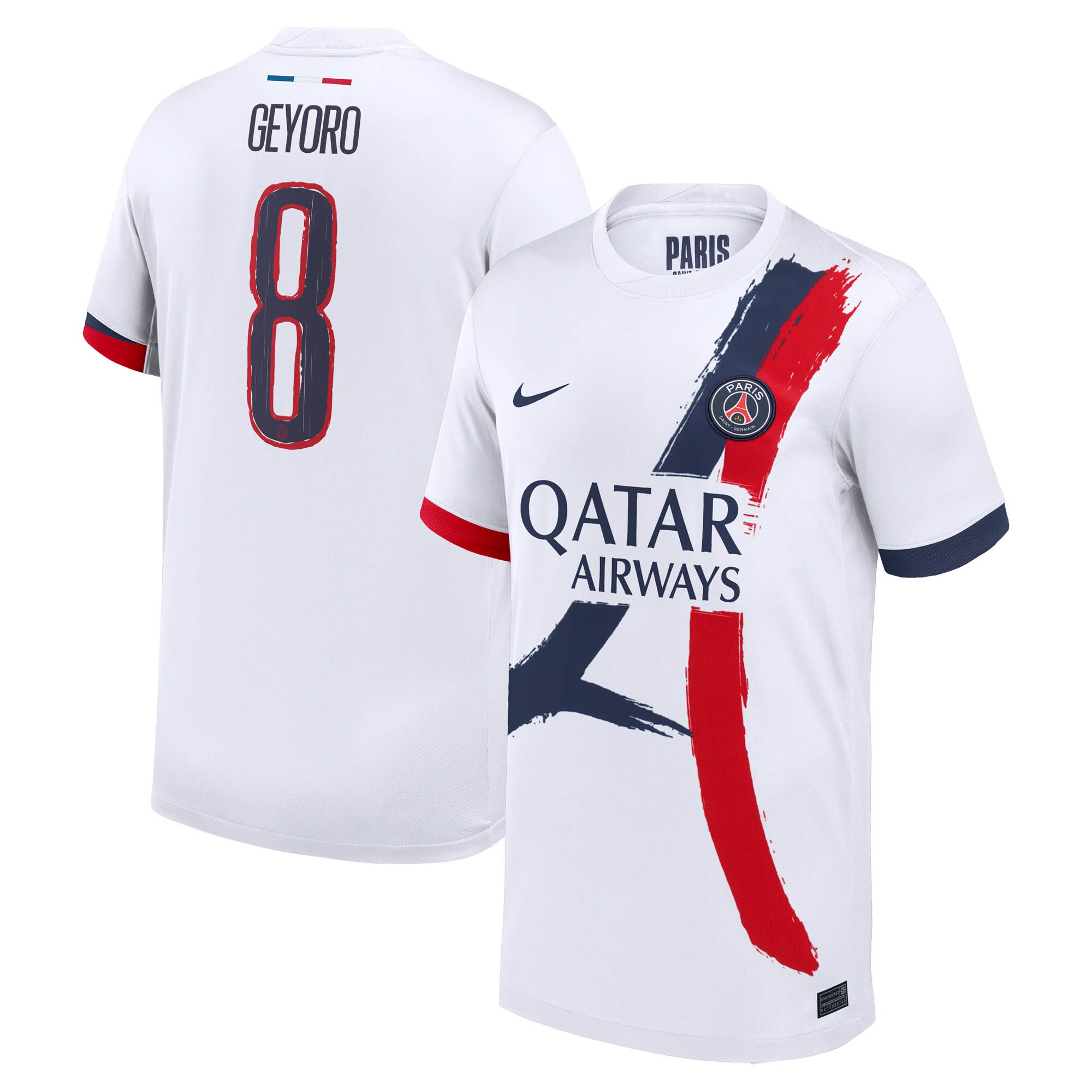 psg nike away stadium shirt 2024-2025 – kids with geyoro 8 printing Kits Collection | Shop PSG Gear