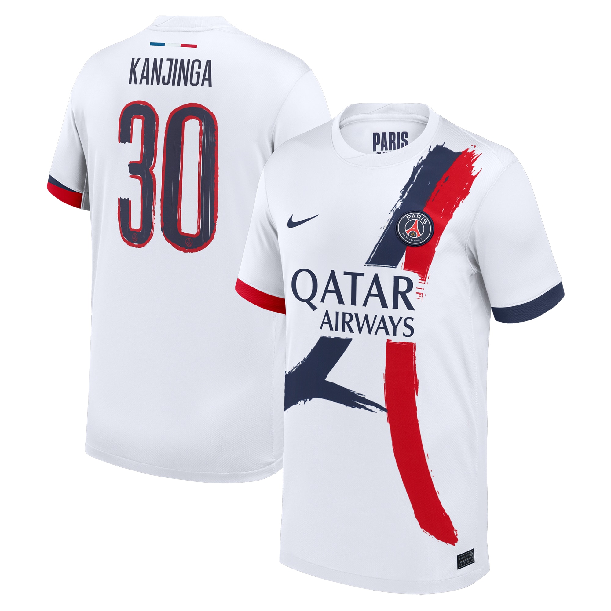 psg nike away stadium shirt 2024-2025 – kids with kanjinga 30 printing Kits Collection | Shop PSG Gear