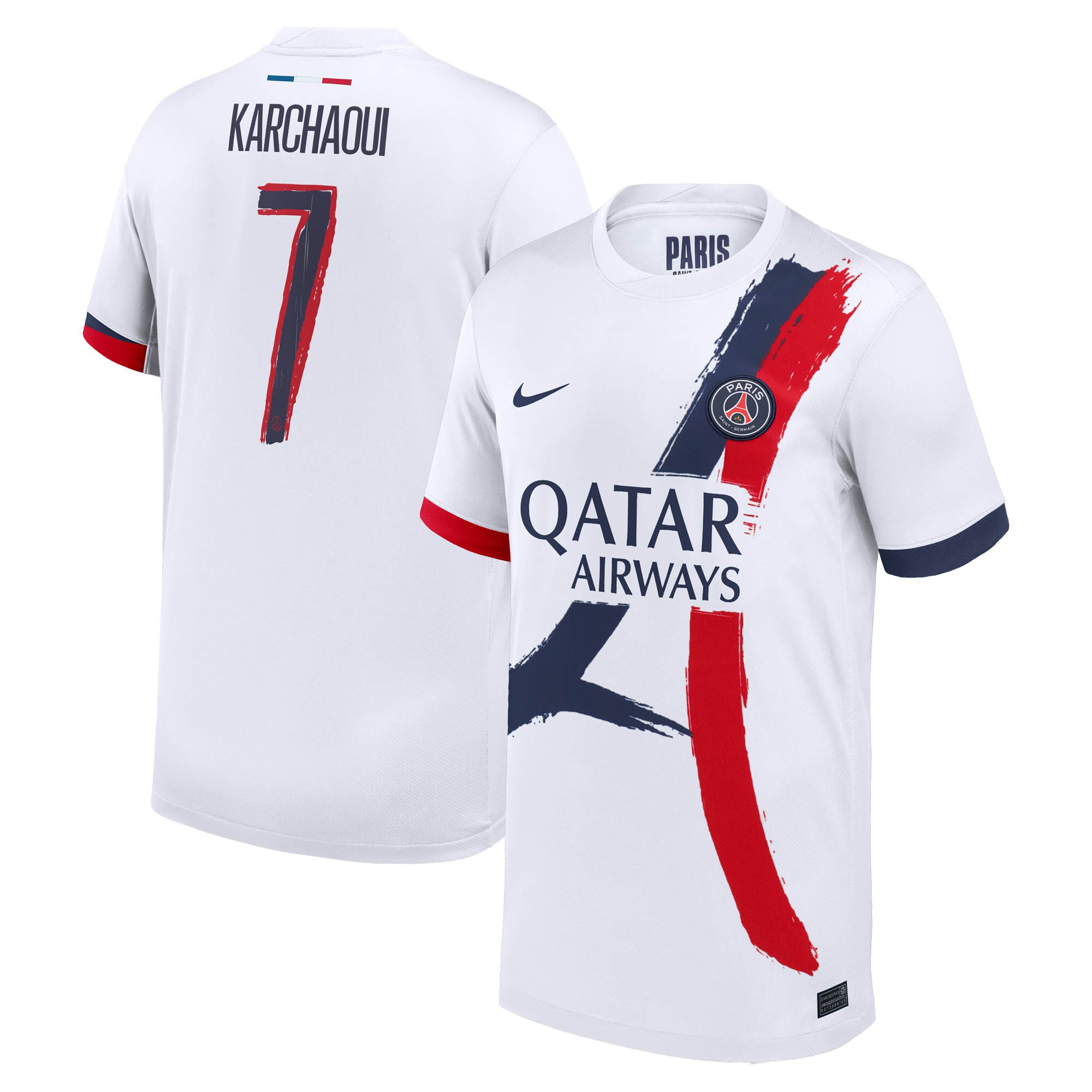 psg nike away stadium shirt 2024-2025 – kids with karchaoui 7 printing Kits Collection | Shop PSG Gear