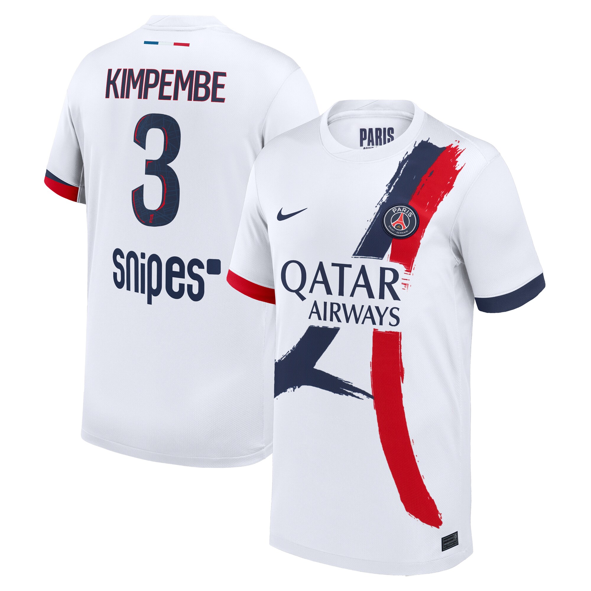 psg nike away stadium shirt 2024-2025 – kids with kimpembe 3 printing Kits Collection | Shop PSG Gear