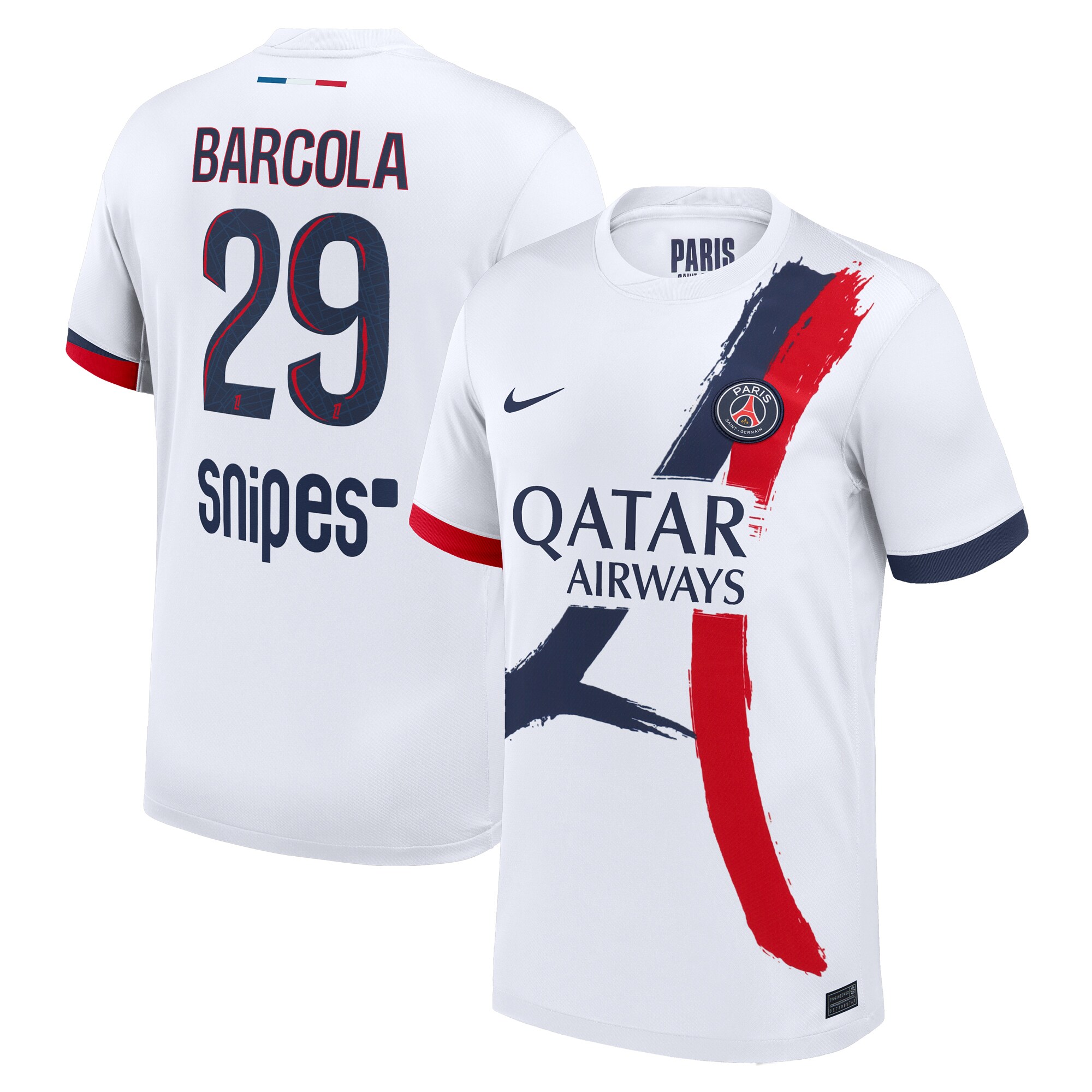 psg nike away stadium shirt 2024-2025 with barcola 29 printing Kits Collection | Shop PSG Gear