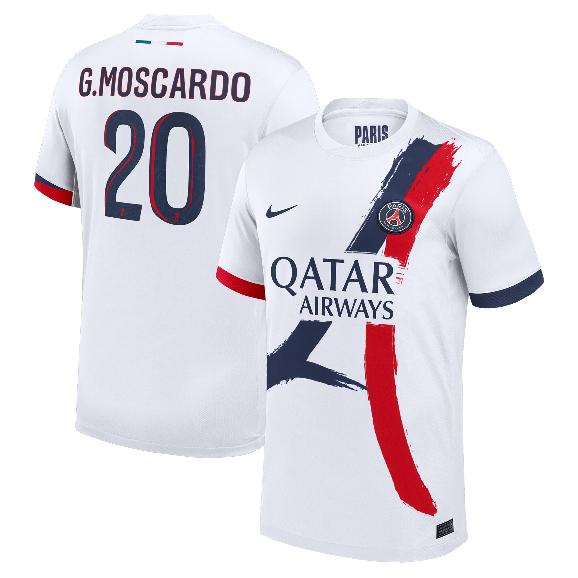 psg nike away stadium shirt 2024-2025 with g.moscardo 20 printing Kits Collection | Shop PSG Gear