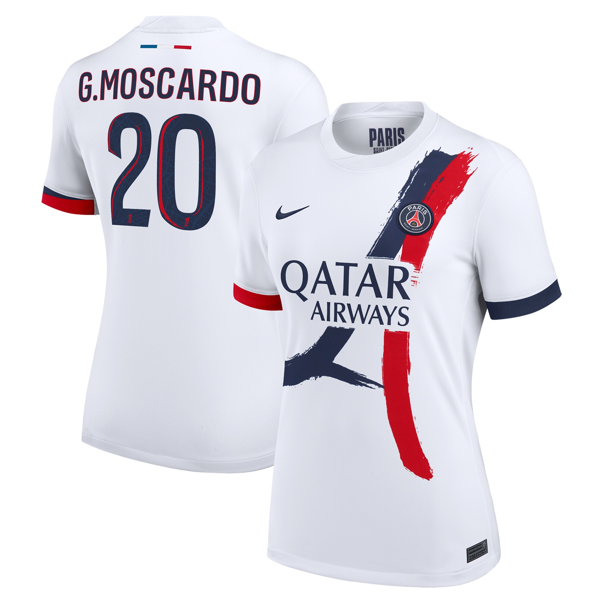 psg nike away stadium shirt 2024-2025 – womens with g.moscardo 20 printing Kits Collection | Shop PSG Gear