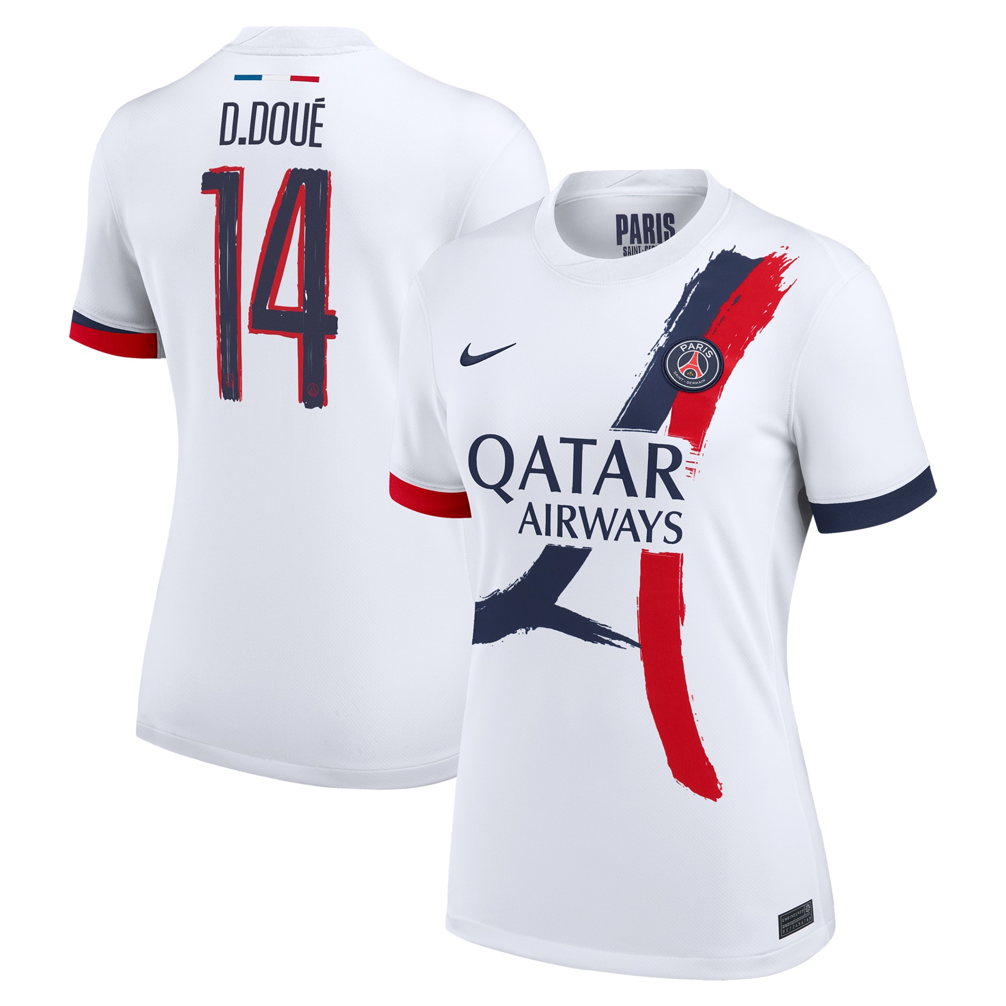 psg nike away stadium shirt 2024-25 – womens with cup printing d.doue 14 Kits Collection | Shop PSG Gear
