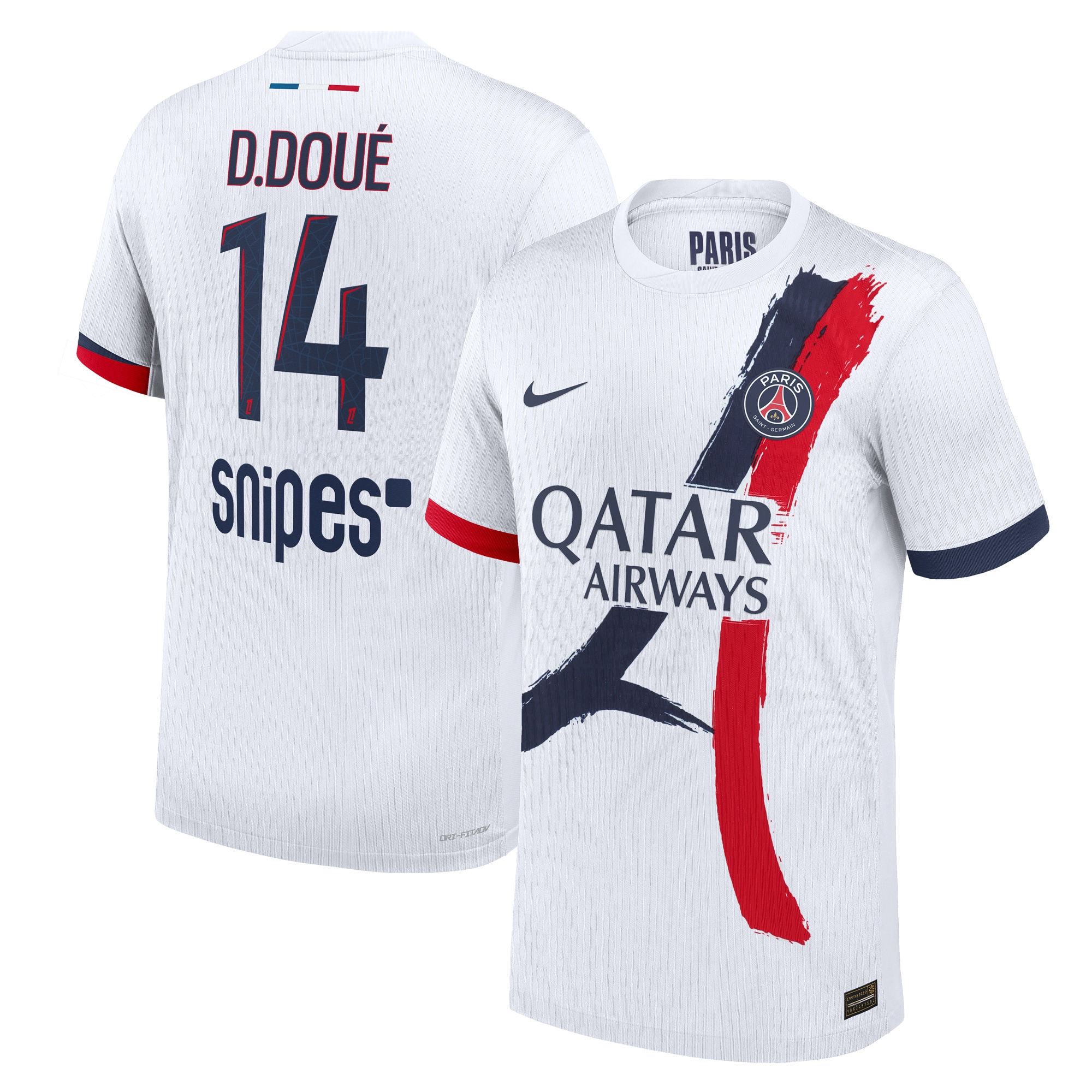 psg nike dri-fit adv away match shirt 2024-25 with d.doue 14 printing Kits Collection | Shop PSG Gear