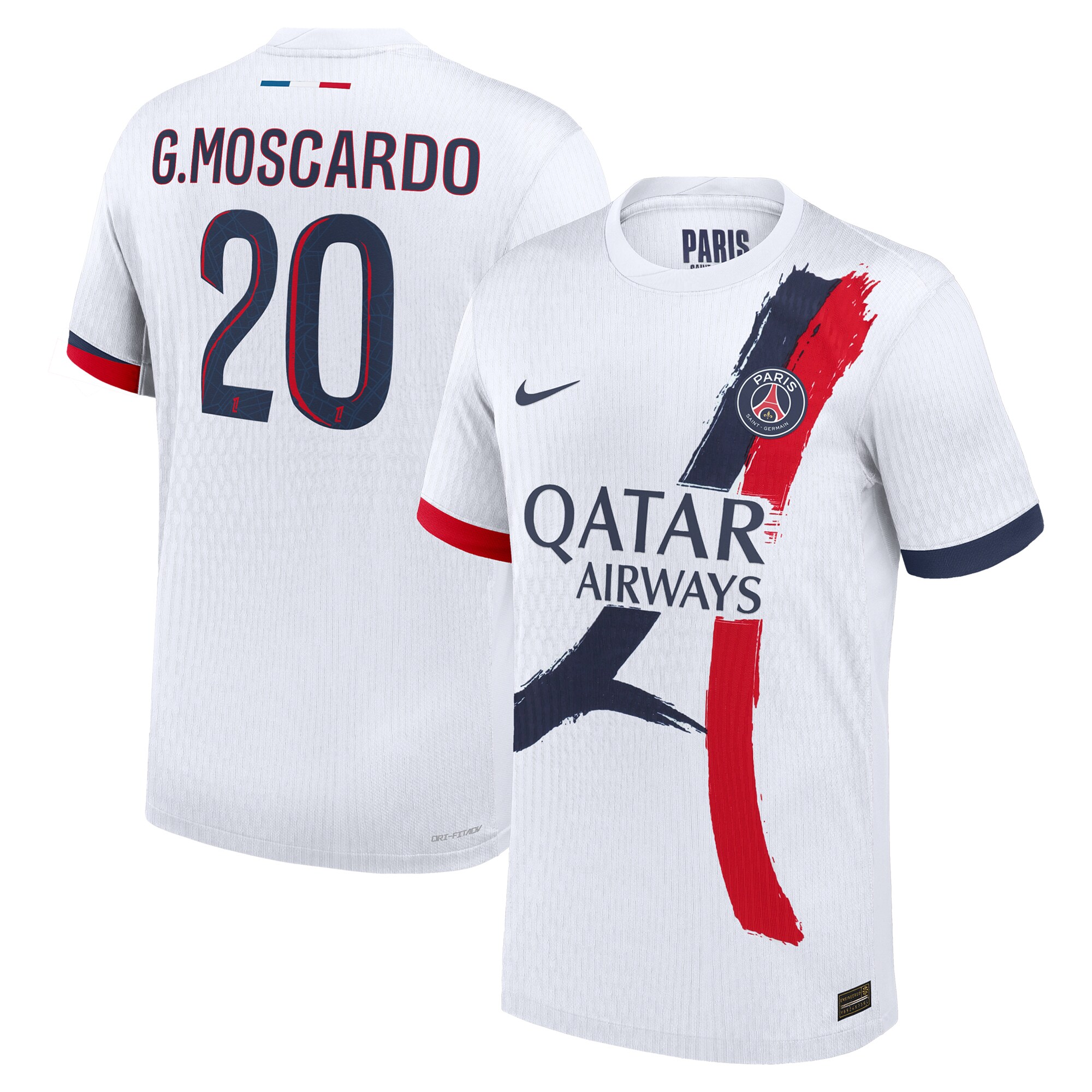 psg nike dri-fit adv away match shirt 2024-25 with g.moscardo 20 printing Kits Collection | Shop PSG Gear
