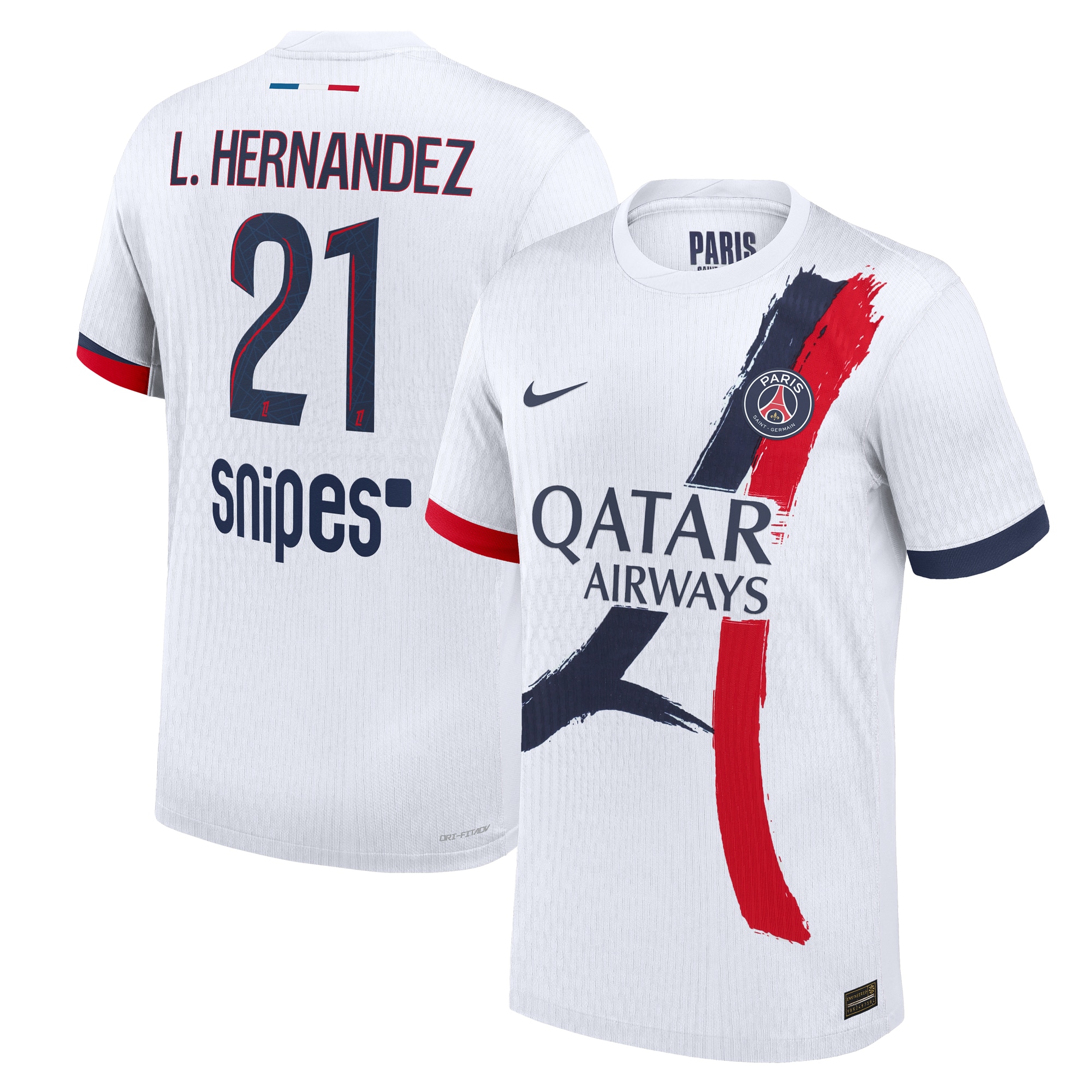 psg nike dri-fit adv away match shirt 2024-25 with l.hernandez 21 printing Kits Collection | Shop PSG Gear