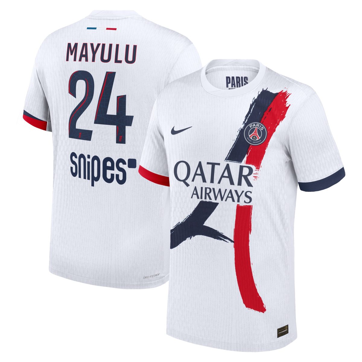 psg nike dri-fit adv away match shirt 2024-25 with mayulu 24 printing Kits Collection | Shop PSG Gear