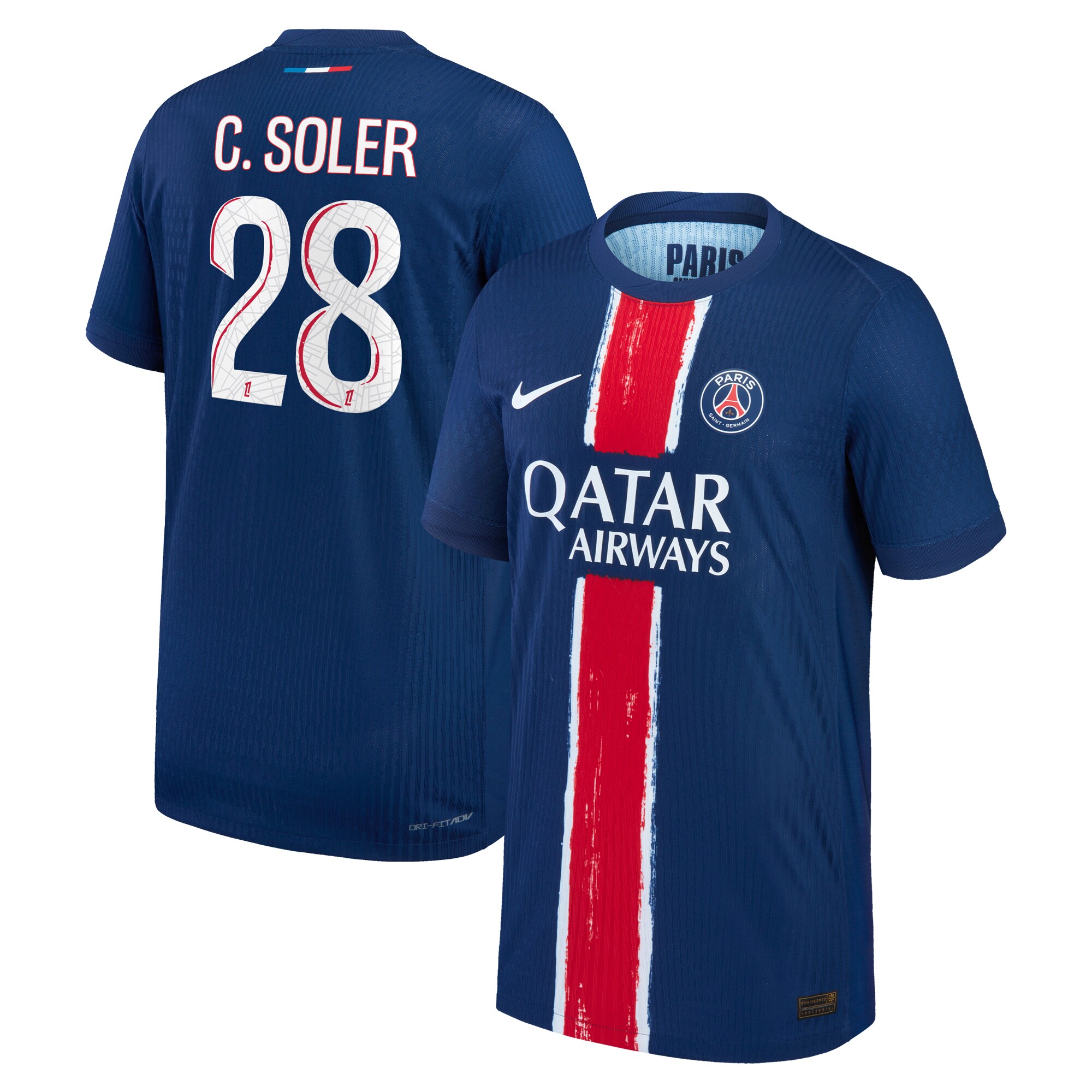 psg nike dri-fit adv home match shirt 2024-25 – kids with c. soler 28 printing Kits Collection | Shop PSG Gear