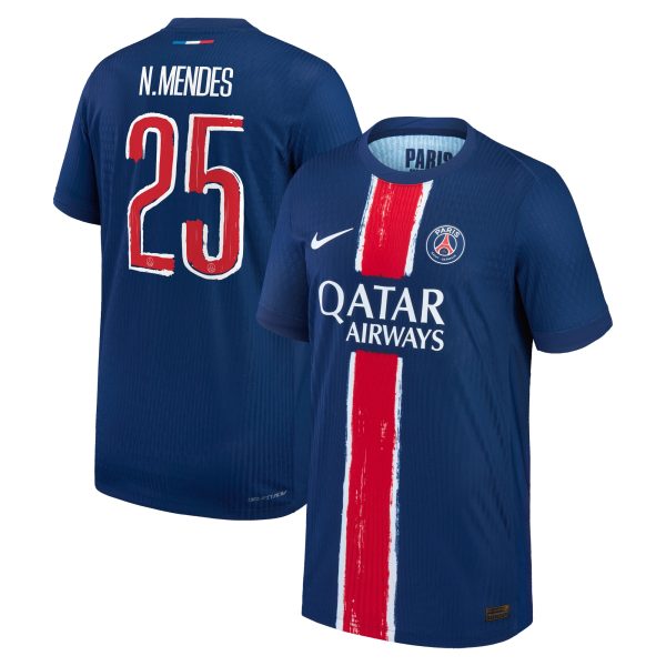 psg nike dri-fit adv home match shirt 2024-25 – kids with cup printing n.mendes 25 Kits Collection | Shop PSG Gear
