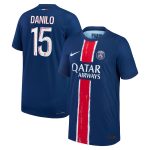 psg nike dri-fit adv home match shirt 2024-25 – kids with danilo 15 printing Kits Collection | Shop PSG Gear