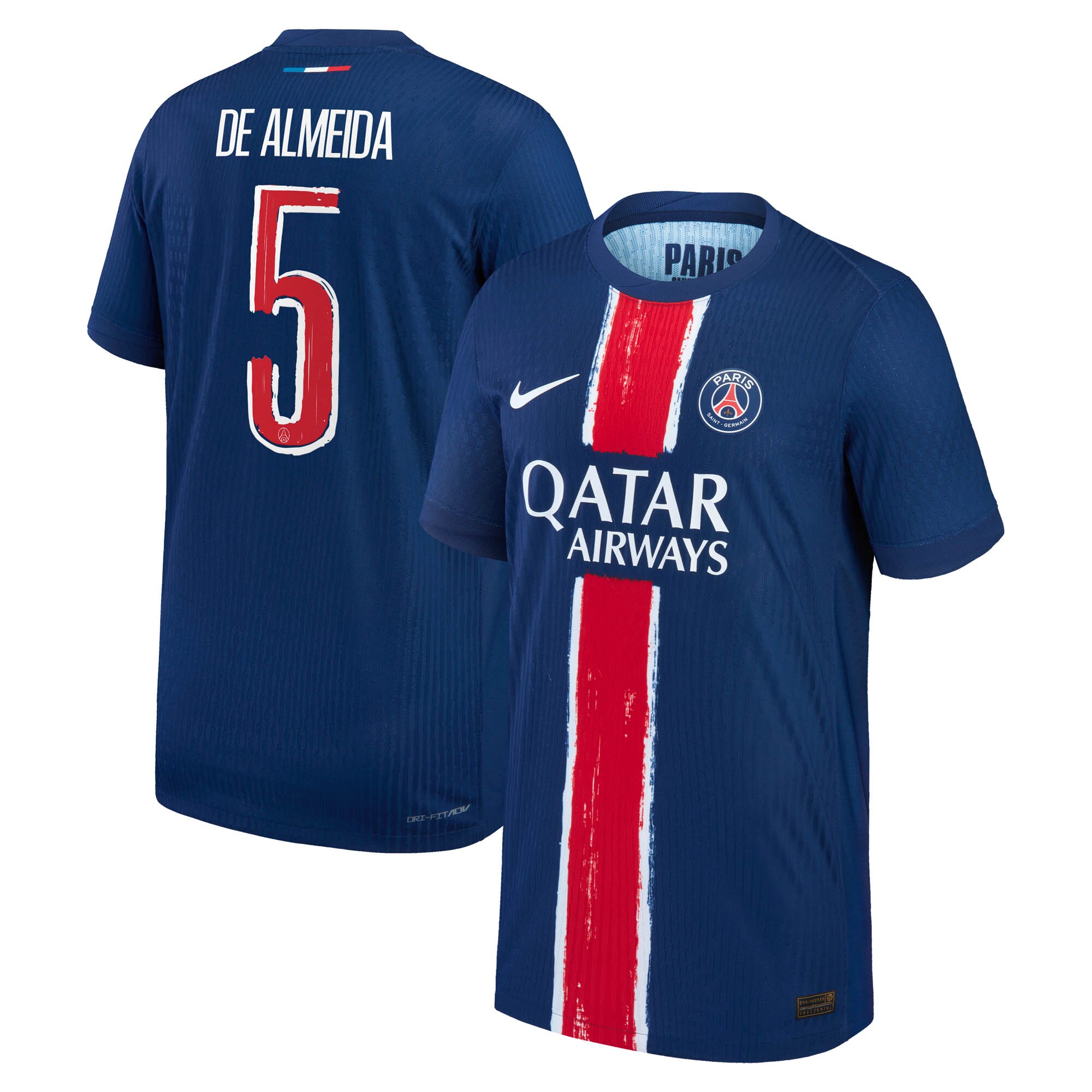 psg nike dri-fit adv home match shirt 2024-25 – kids with de almeida 5 printing Kits Collection | Shop PSG Gear