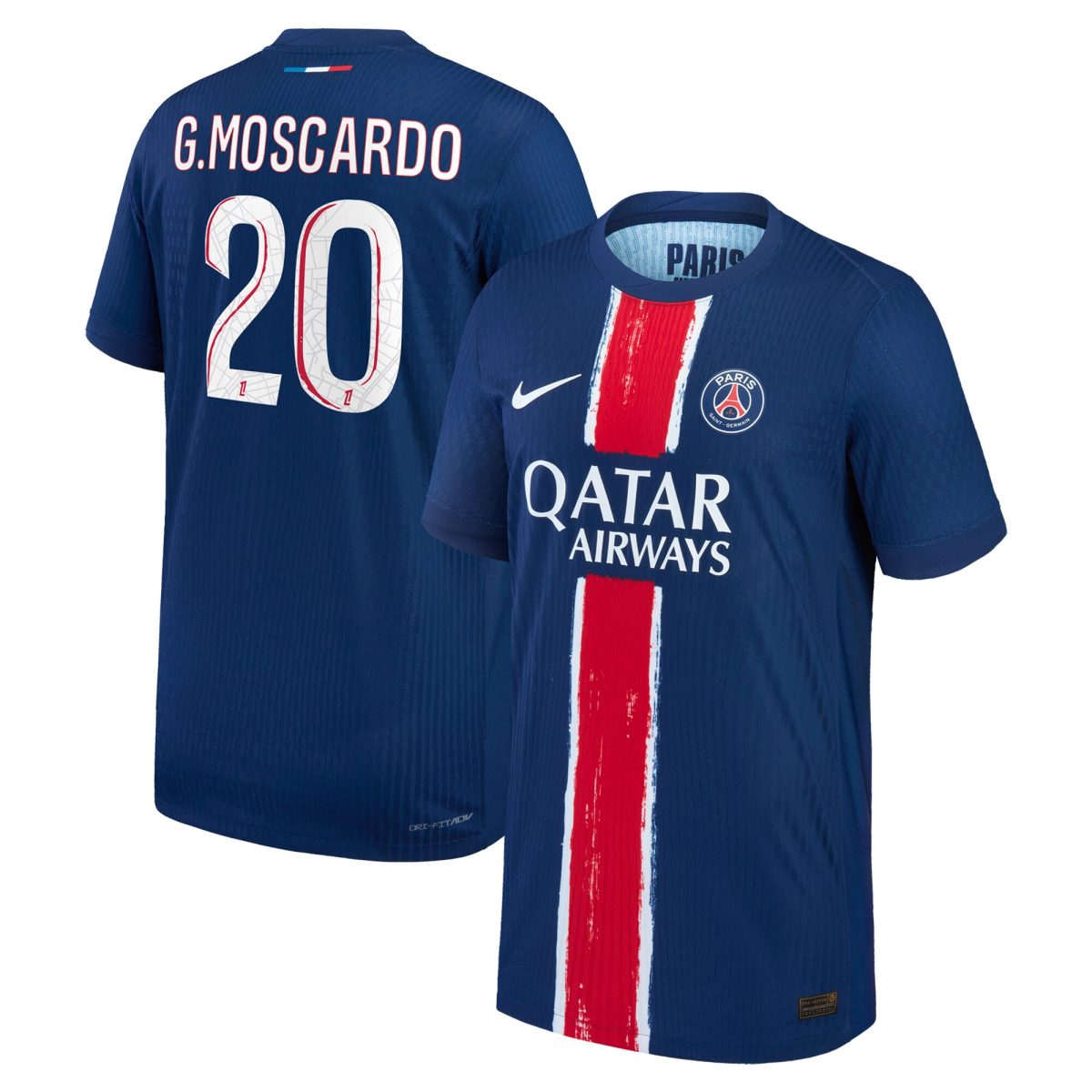 psg nike dri-fit adv home match shirt 2024-25 – kids with g.moscardo 20 printing Kits Collection | Shop PSG Gear