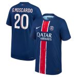 psg nike dri-fit adv home match shirt 2024-25 – kids with g.moscardo 20 printing Kits Collection | Shop PSG Gear