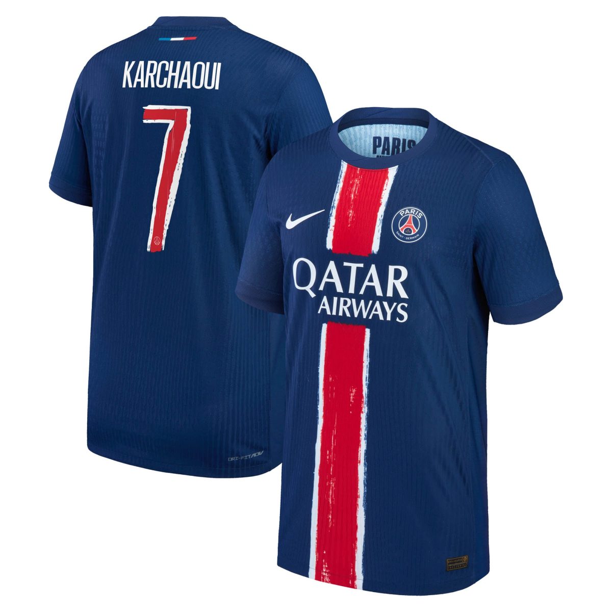 psg nike dri-fit adv home match shirt 2024-25 – kids with karchaoui 7 printing Kits Collection | Shop PSG Gear