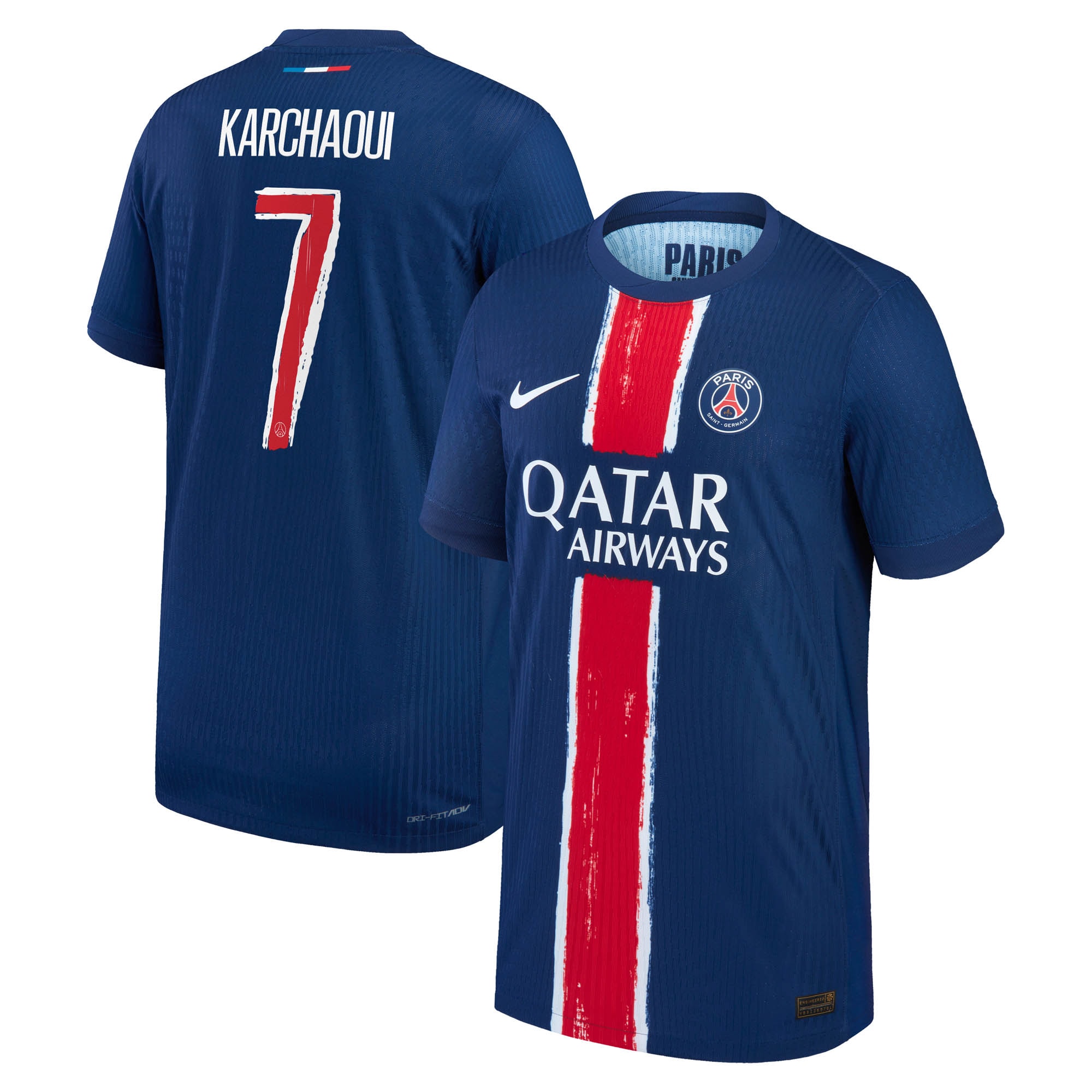 psg nike dri-fit adv home match shirt 2024-25 – kids with karchaoui 7 printing Kits Collection | Shop PSG Gear