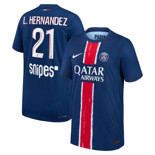 psg nike dri-fit adv home match shirt 2024-25 – kids with l.hernandez 21 printing Kits Collection | Shop PSG Gear