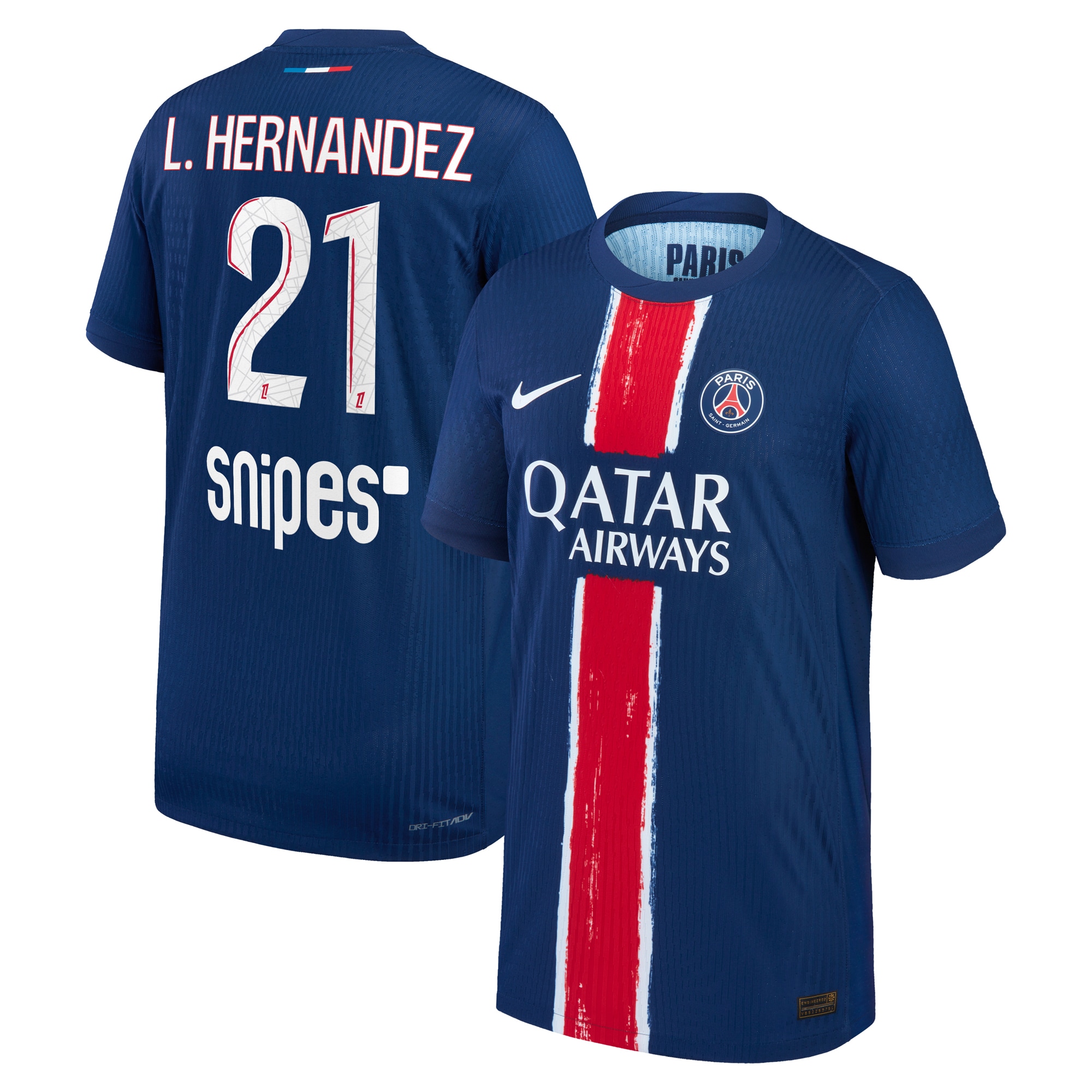 psg nike dri-fit adv home match shirt 2024-25 – kids with l.hernandez 21 printing Kits Collection | Shop PSG Gear