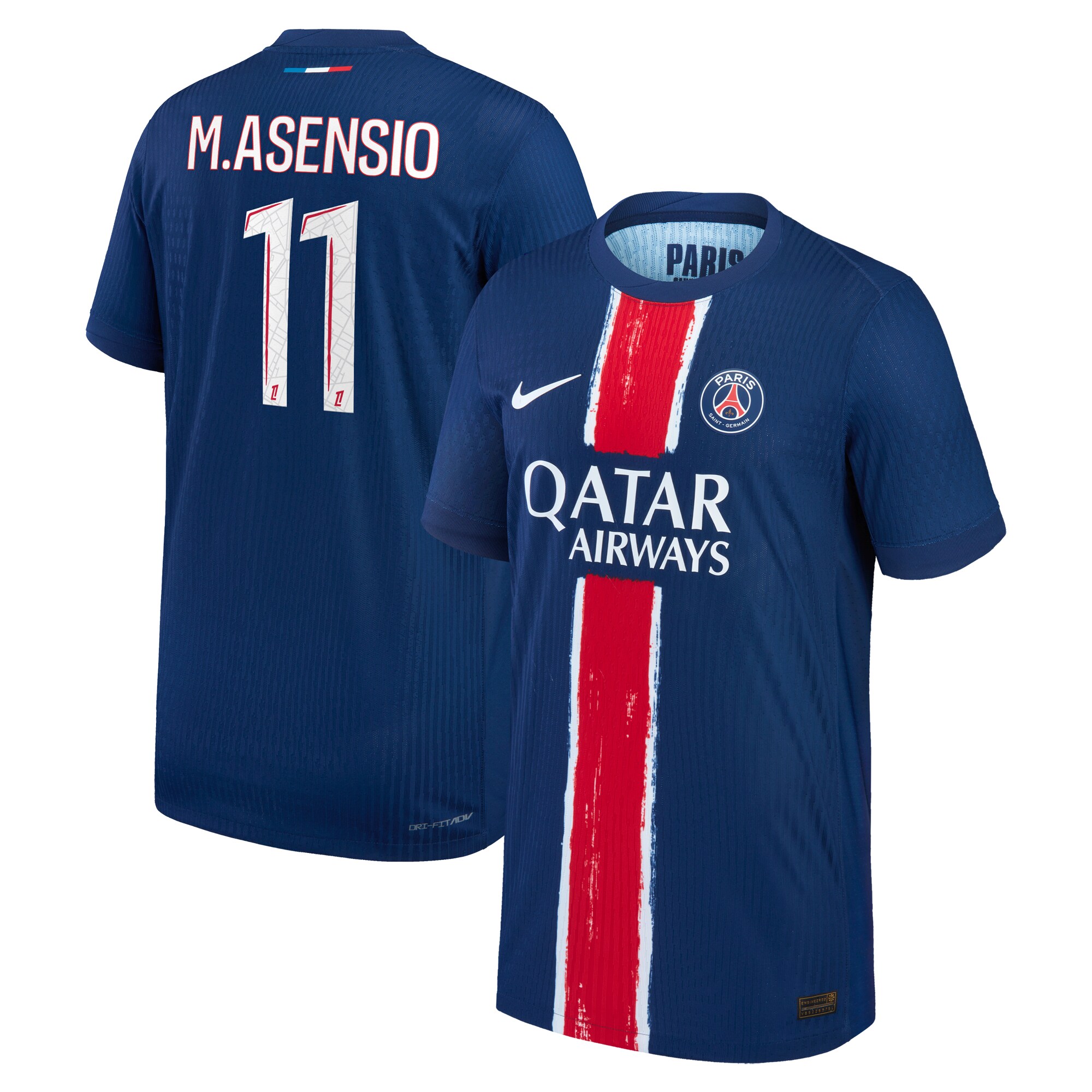 psg nike dri-fit adv home match shirt 2024-25 – kids with m.asensio 11 printing Kits Collection | Shop PSG Gear