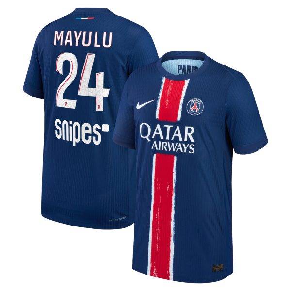 psg nike dri-fit adv home match shirt 2024-25 – kids with mayulu 24 printing Kits Collection | Shop PSG Gear