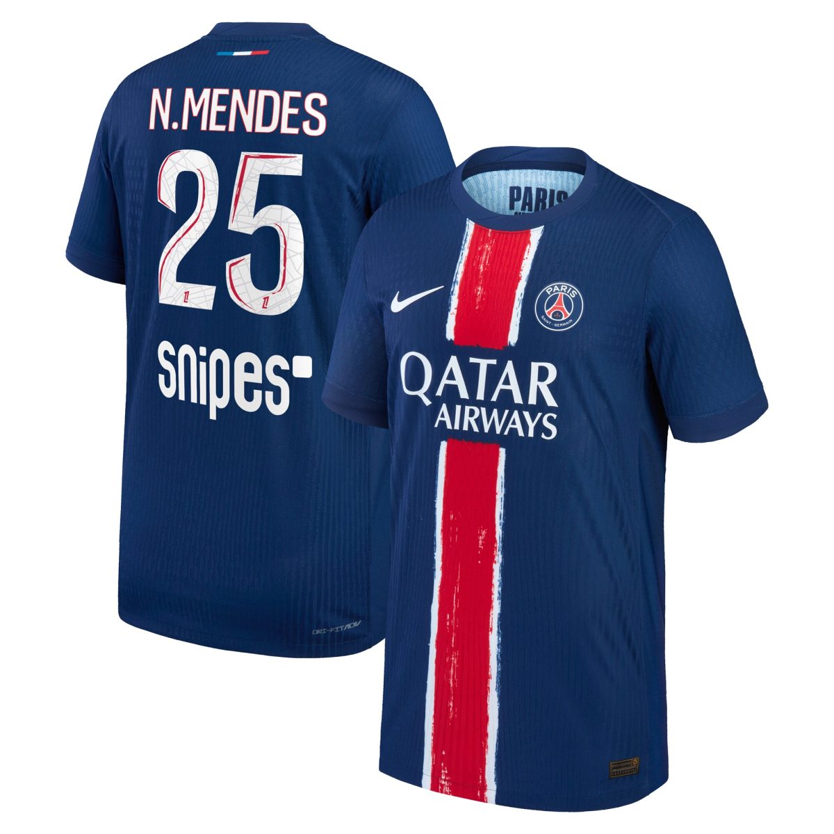 psg nike dri-fit adv home match shirt 2024-25 – kids with n.mendes 25 printing Kits Collection | Shop PSG Gear