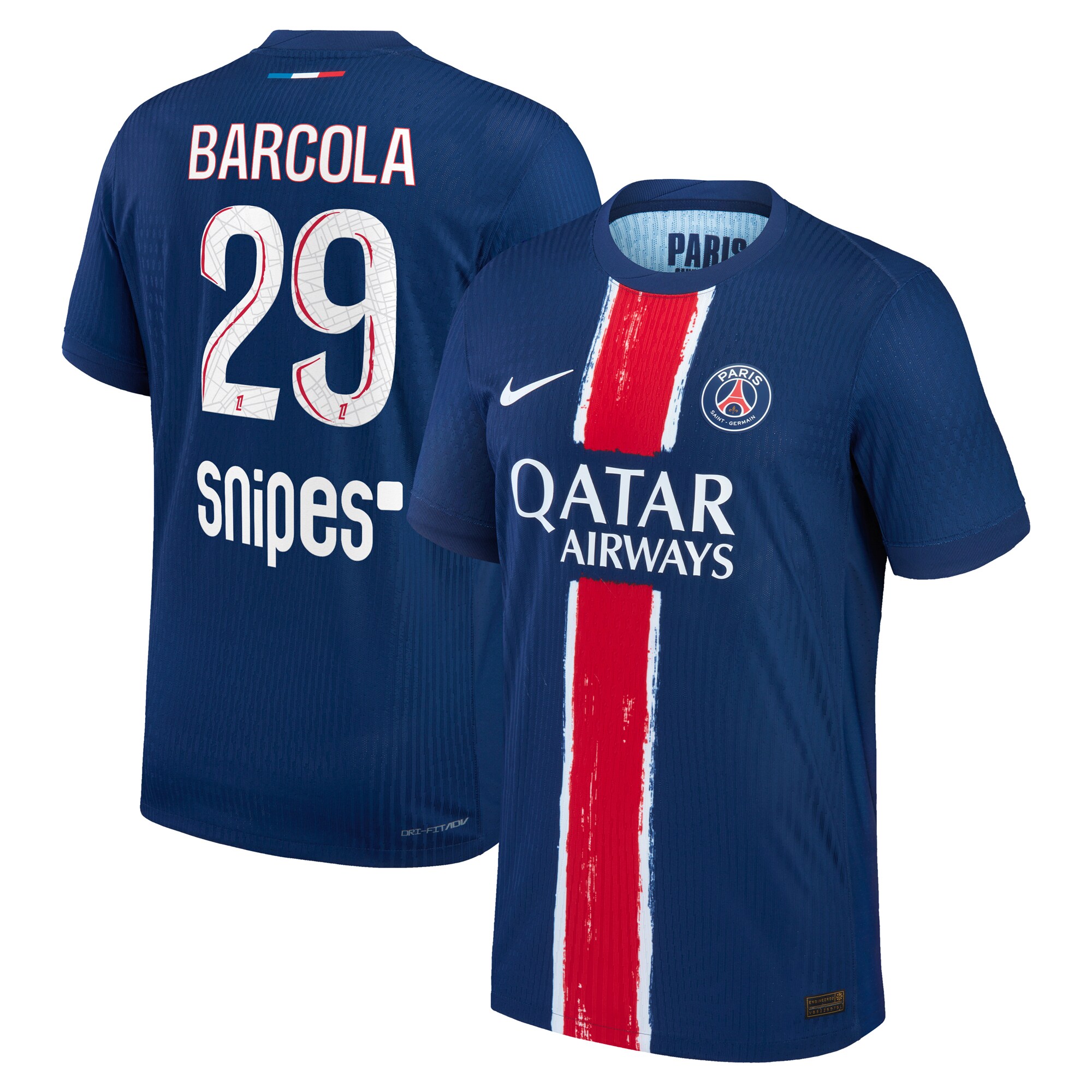 psg nike dri-fit adv home match shirt 2024-25 with barcola 29 printing Kits Collection | Shop PSG Gear