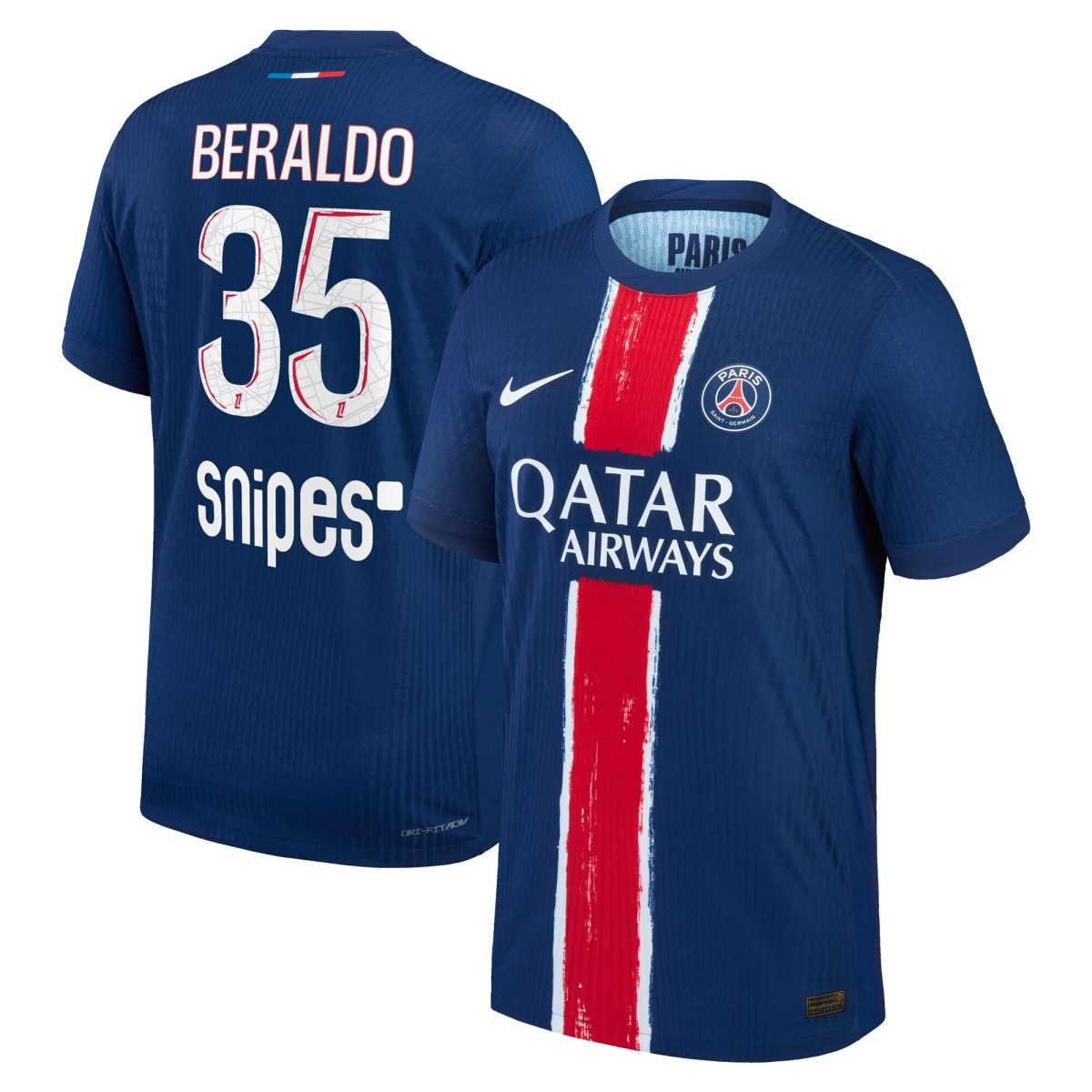 psg nike dri-fit adv home match shirt 2024-25 with beraldo 35 printing Kits Collection | Shop PSG Gear