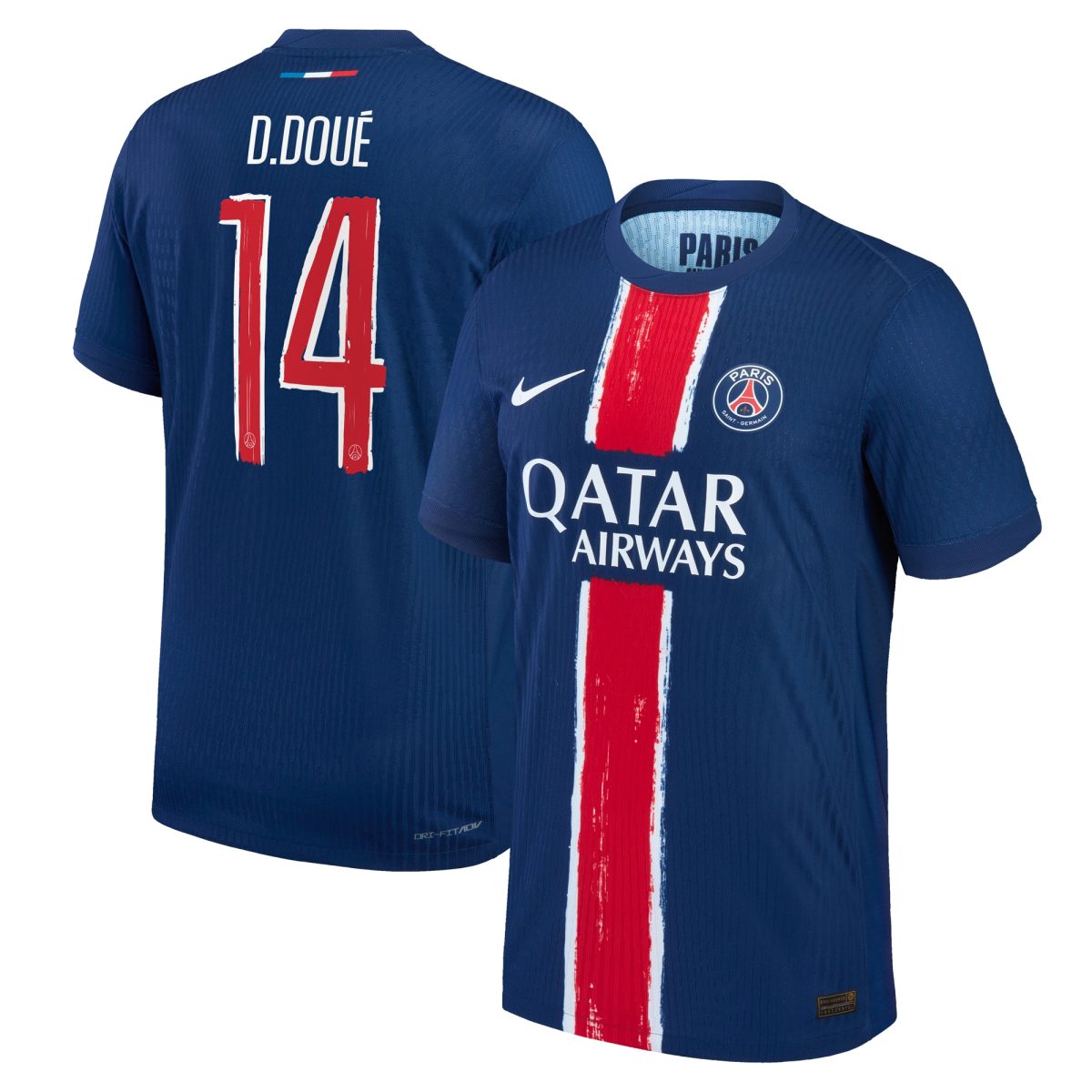 psg nike dri-fit adv home match shirt 2024-25 with cup printing d.doue 14 Kits Collection | Shop PSG Gear