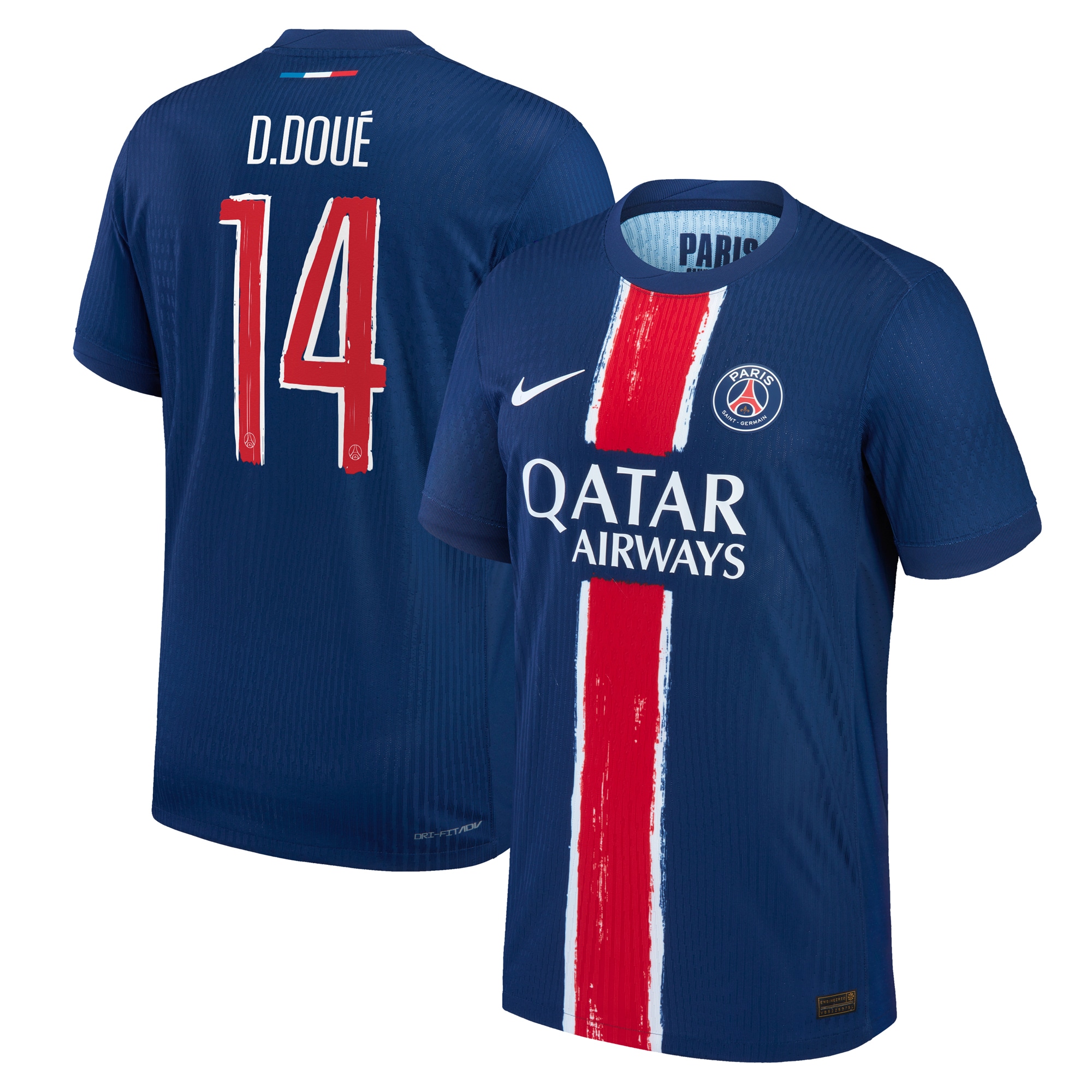 psg nike dri-fit adv home match shirt 2024-25 with cup printing d.doue 14 Kits Collection | Shop PSG Gear