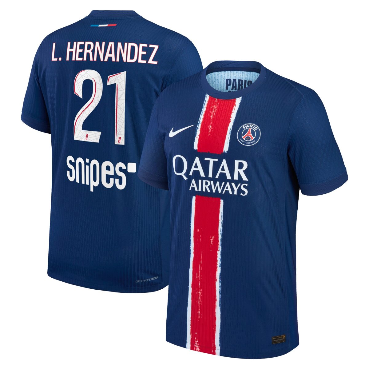 psg nike dri-fit adv home match shirt 2024-25 with l.hernandez 21 printing Kits Collection | Shop PSG Gear