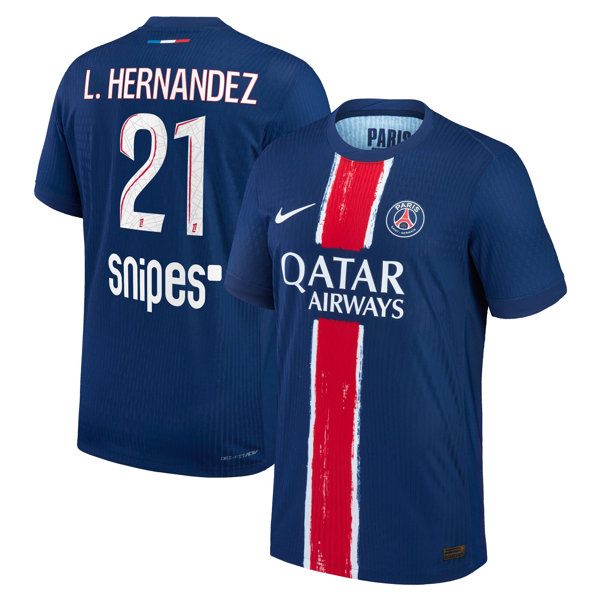 psg nike dri-fit adv home match shirt 2024-25 with l.hernandez 21 printing Kits Collection | Shop PSG Gear